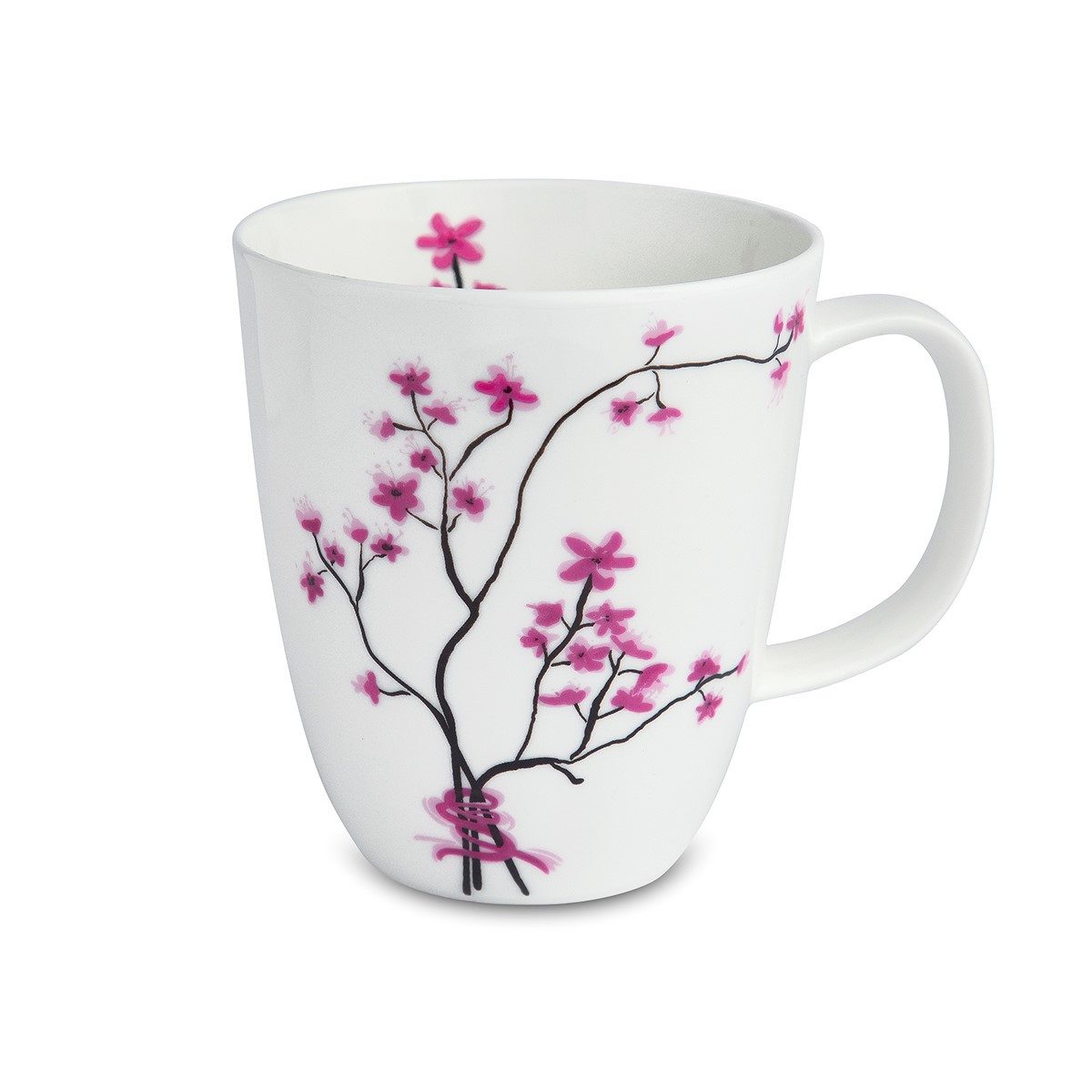 TeaLogic Tasse Cherry Blossom, Porzellan, Spülmaschinengeeignet, Weiß, Motiv: Kirschblüten