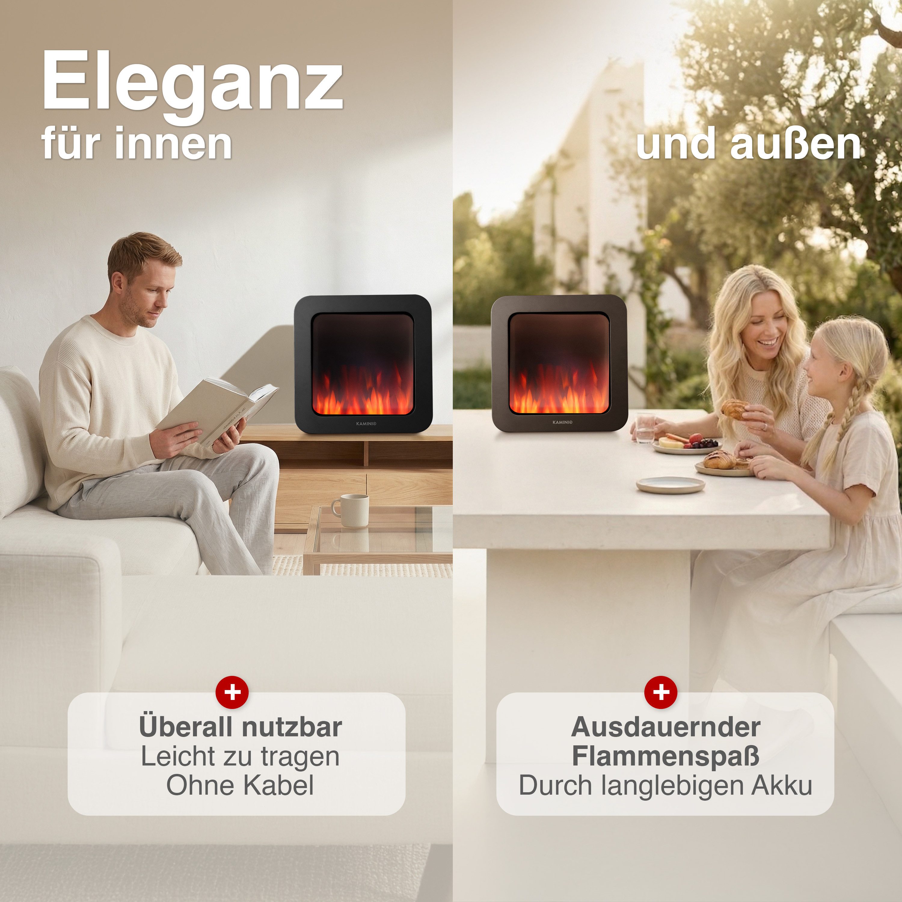 KAMINIO Tischfeuer MIA, 3D-Flammeneffekt