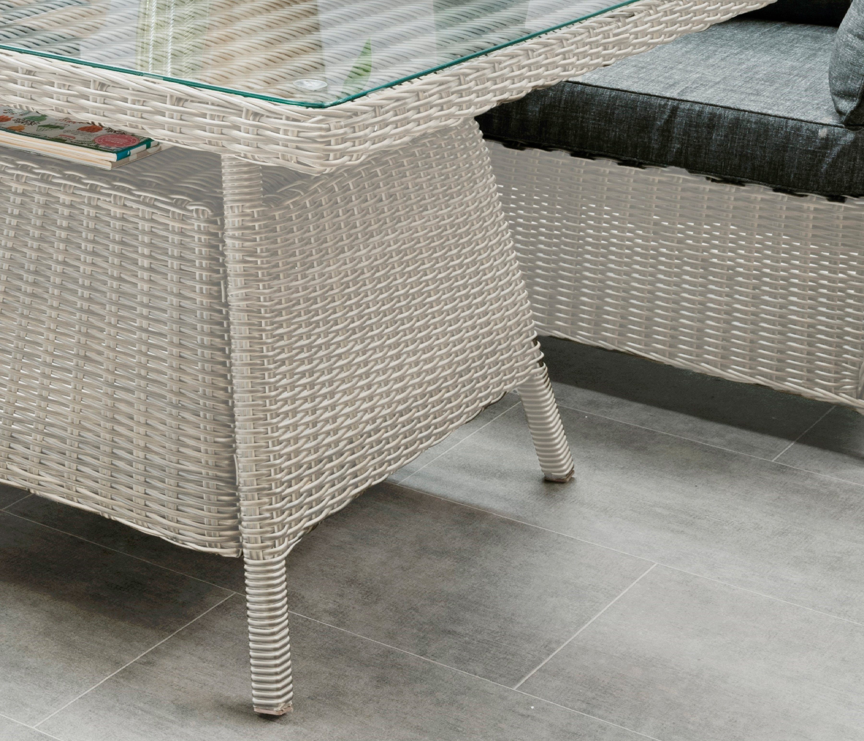 Destiny Garten-Essgruppe PALMA, (10-tlg., 2x Schenkel, 1x Eckmodul, 1x Tisch, inkl. Auflagen), Aluminium, Polyrattan