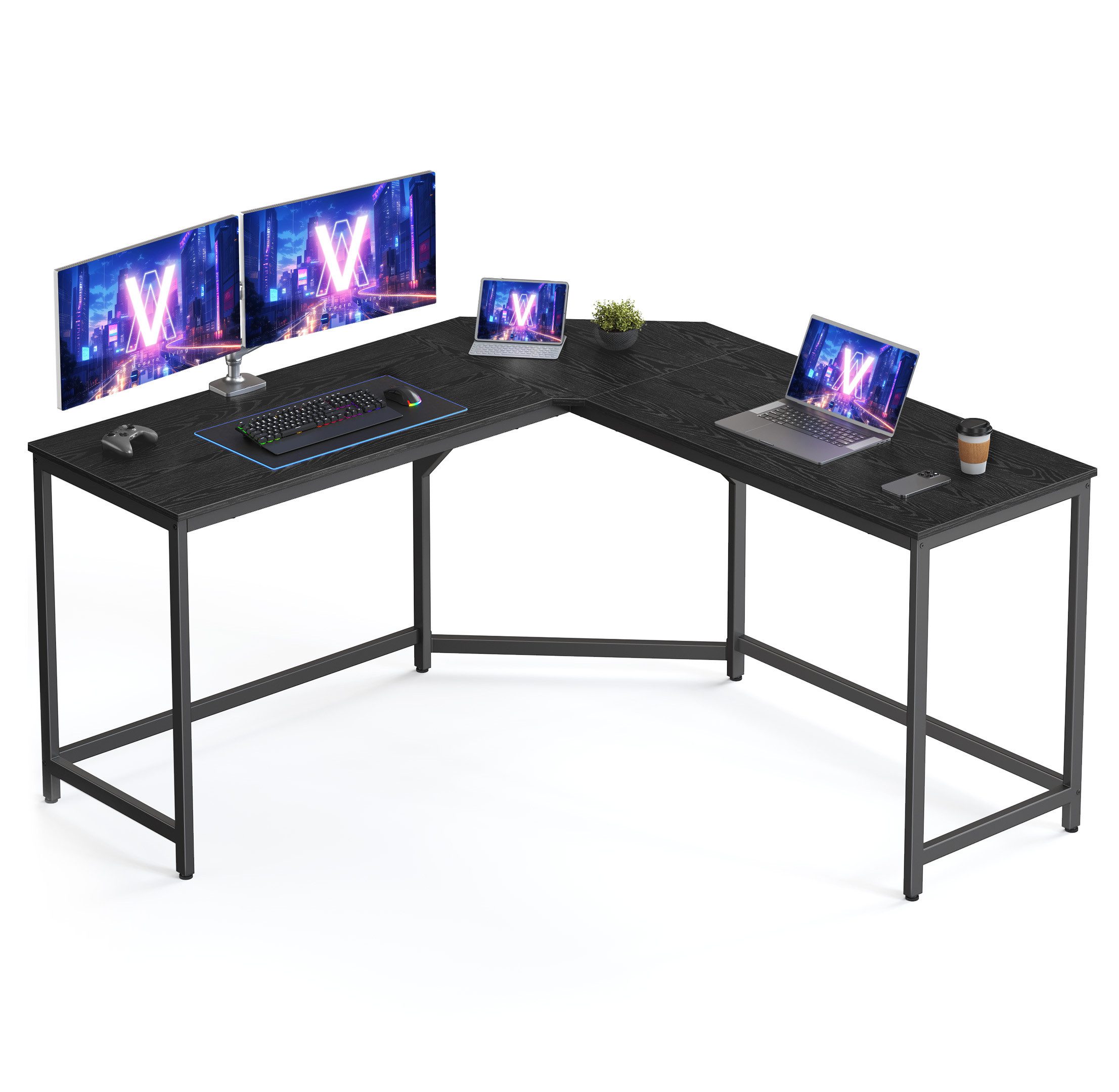 VASAGLE Schreibtisch Computertisch, 130/150 cm, L-förm Eckschreibtisch, pla günstig online kaufen