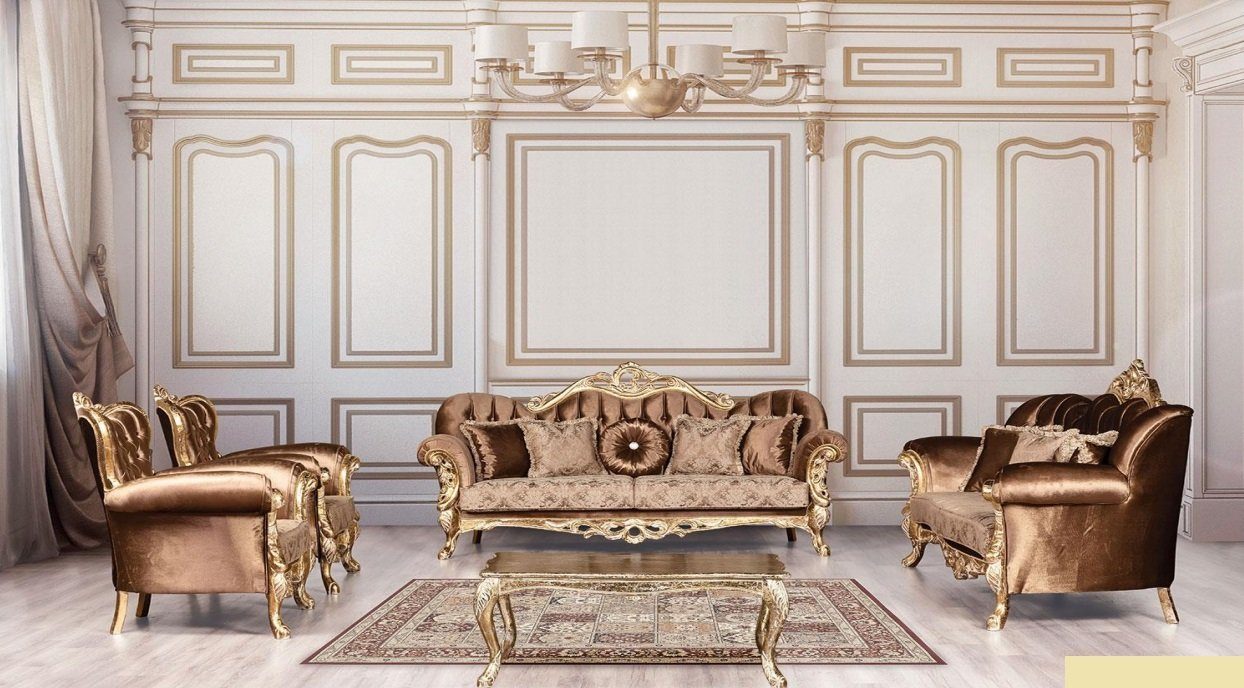JVmoebel Wohnzimmer-Set, Sofagarnitur 3+3+1+1 Sitzer Sofa Sofas Sessel Luxus Garnitur Set 5tlg