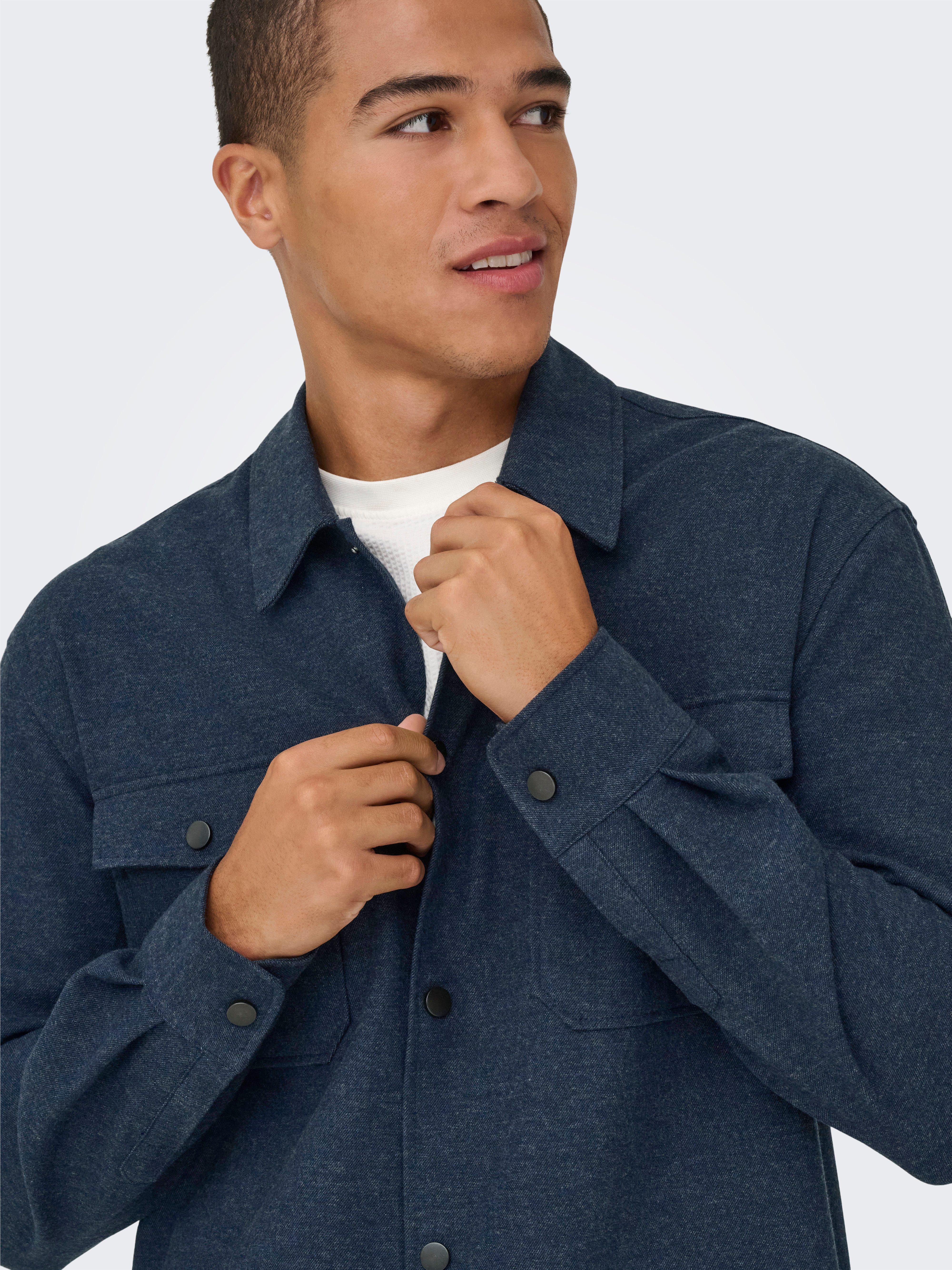 ONLY & SONS Langarmhemd ONSMARK BRUSHED 0353 OVERSHIRT Materialmix, regular fit