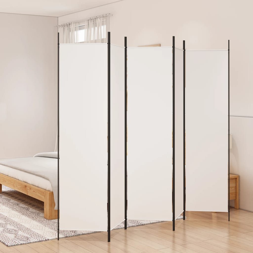 furnicato Raumteiler Paravent 250 x 200 cm Weiß, 1-tlg., Zusammenklappbarer Sichtschutz als Raumtrenner für dein Wohnzimmer