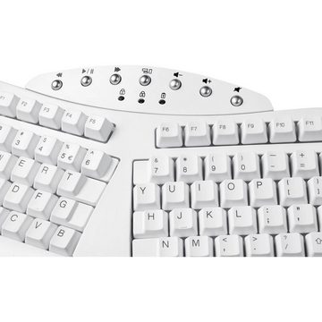 Perixx Bluetooth®-Tastatur Tastatur (Ergonomisch, Handballenauflage, Multimediatasten)