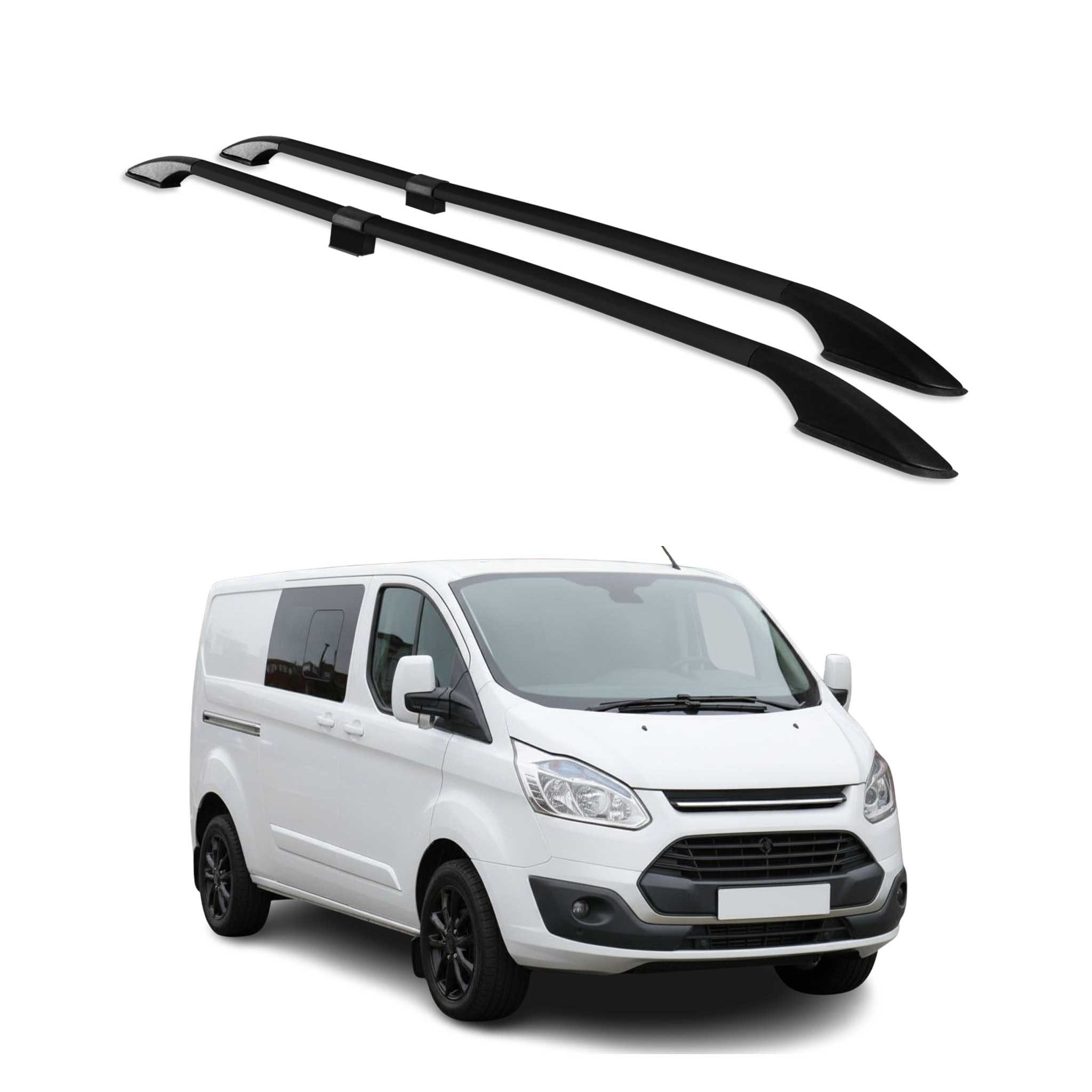 OMAC Dachträger Dachreling für Ford Transit Tourneo Custom 2012-2024 L2 Langer Alu (2-St), Rostbeständig, Einfache Montage, Korrosionsbeständig