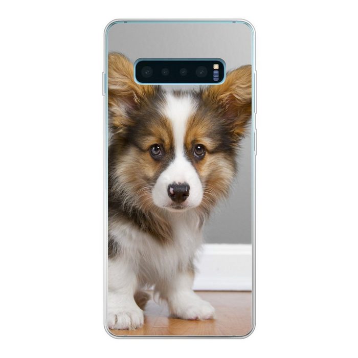 MuchoWow Handyhülle Ein Porträt eines gefleckten Welpen Phone Case Handyhülle Samsung Galaxy S10 Lite Silikon Schutzhülle