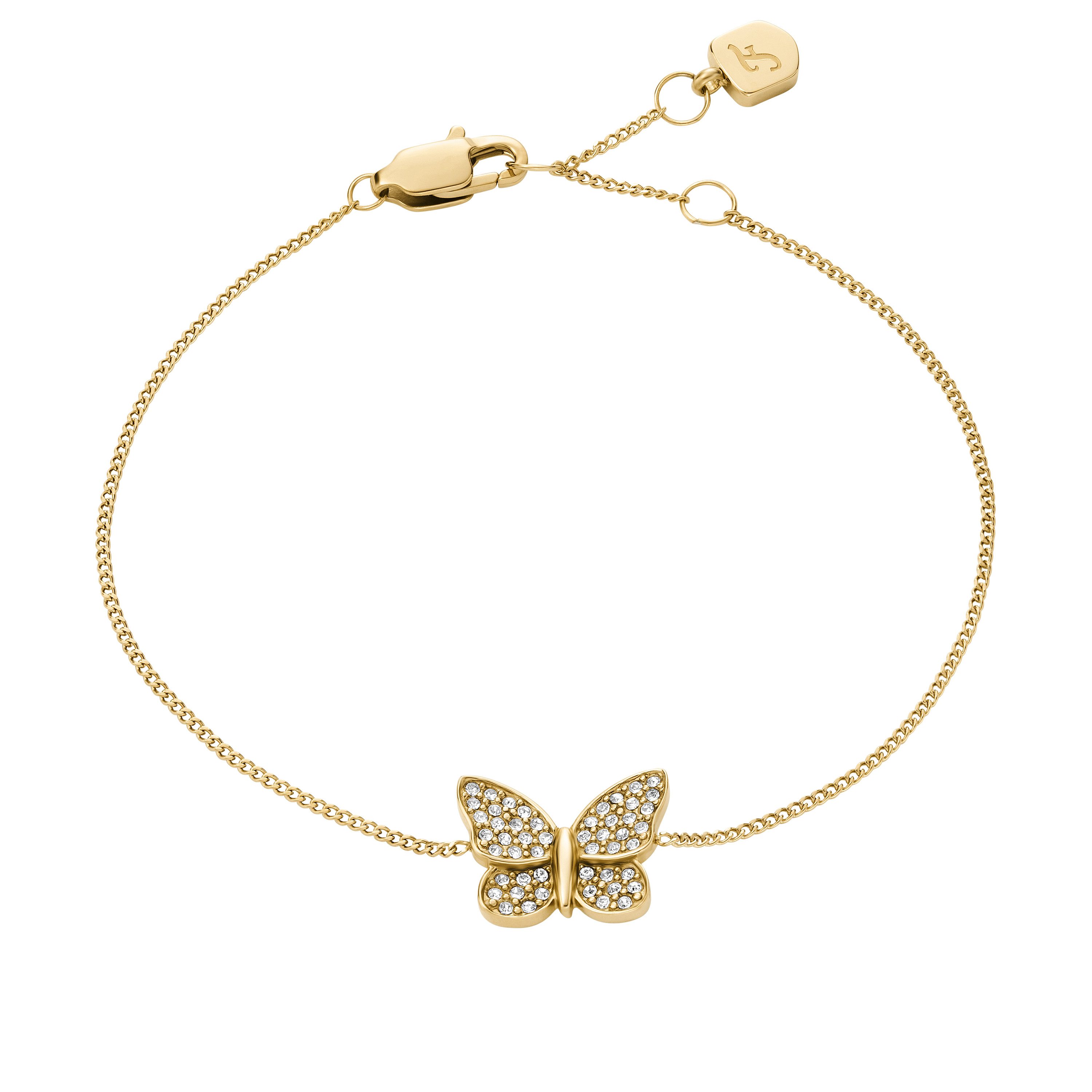 Fossil Armband Schmuck Geschenk Edelstahl SUTTON Schmetterling, mit Glasste günstig online kaufen