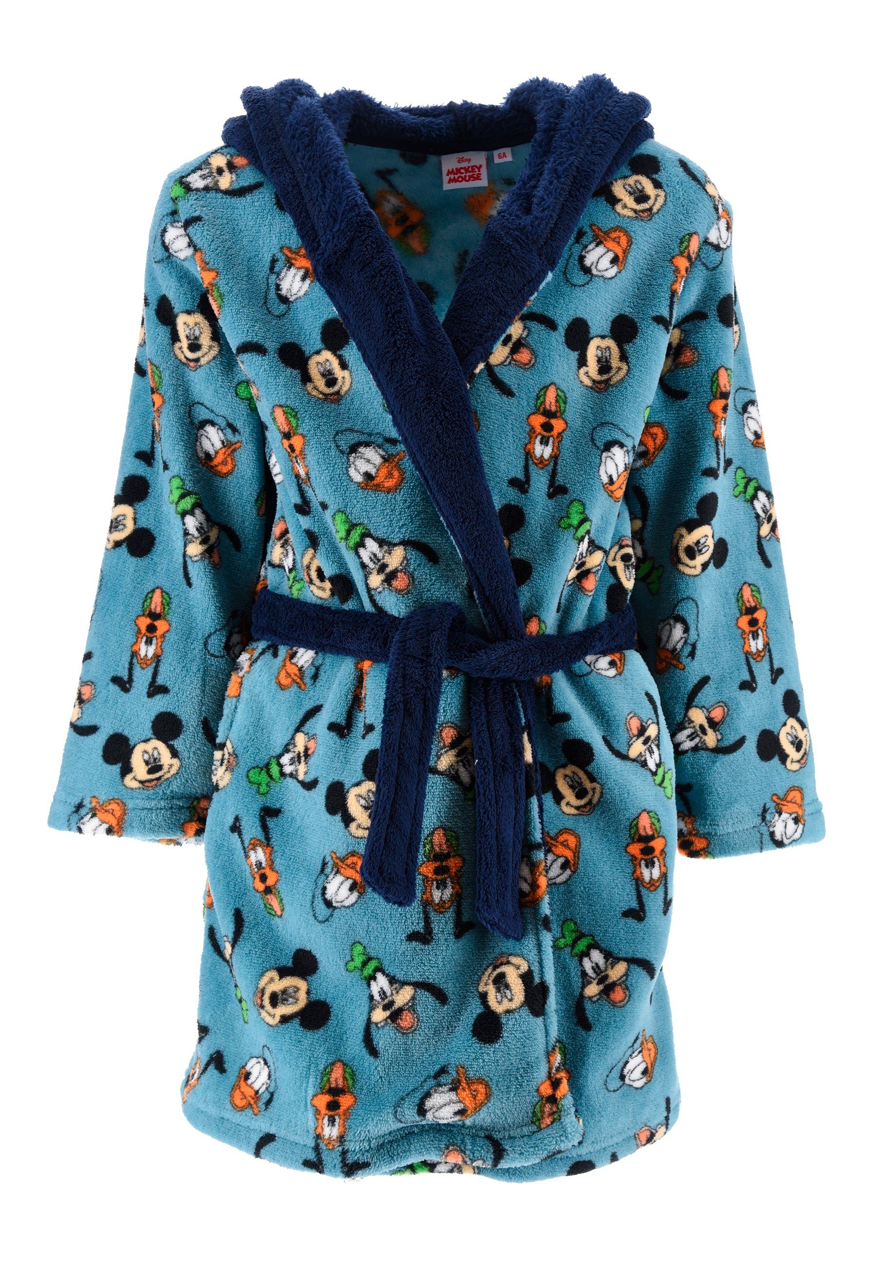 Blau Kinderbademantel Mouse Disney Kinder-Bademantel Morgenmantel Mickey Jungen