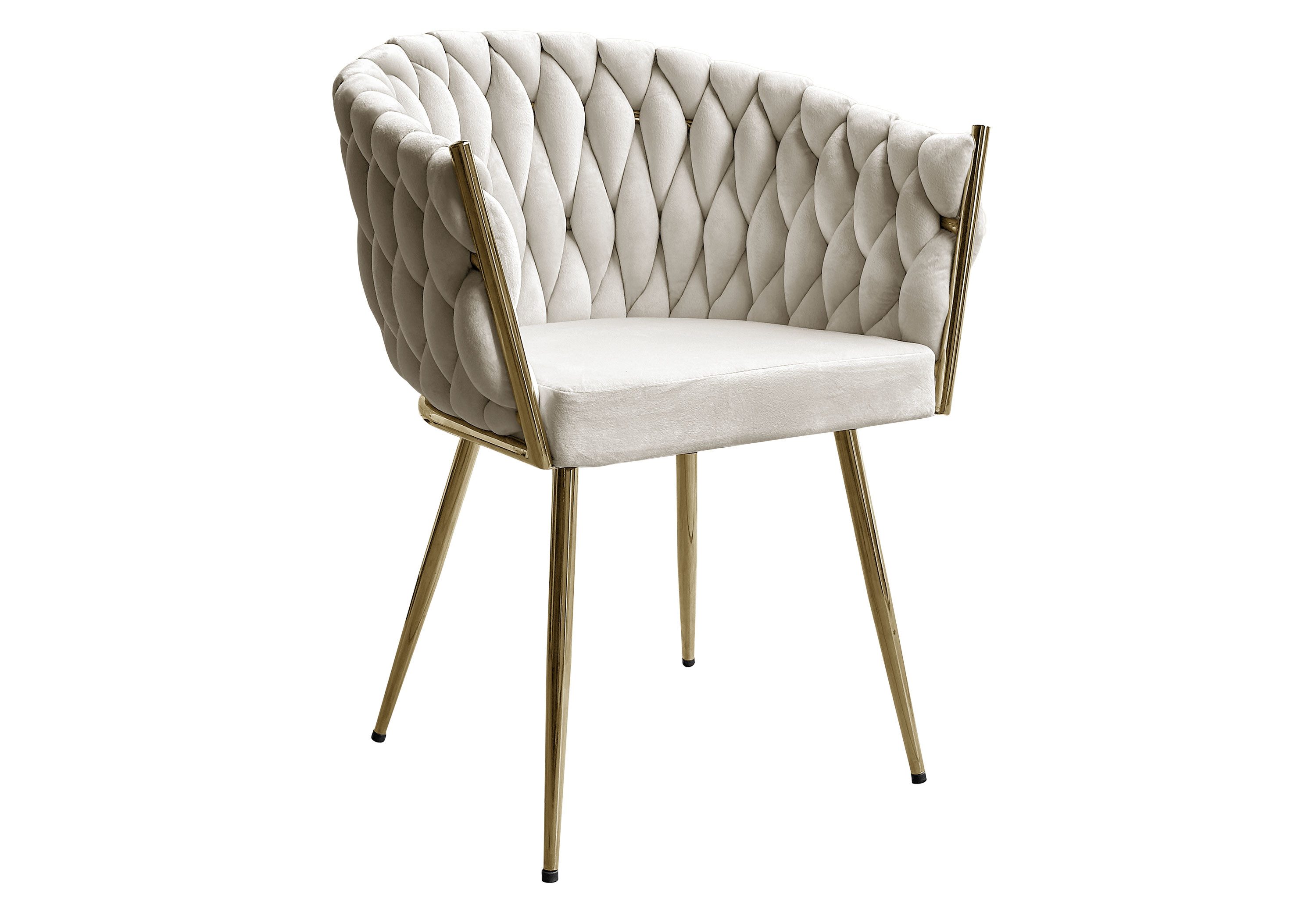 Lookway Stuhl Gepolsterter ROSALIE Samt Polsterstuhl mit Metallbeine