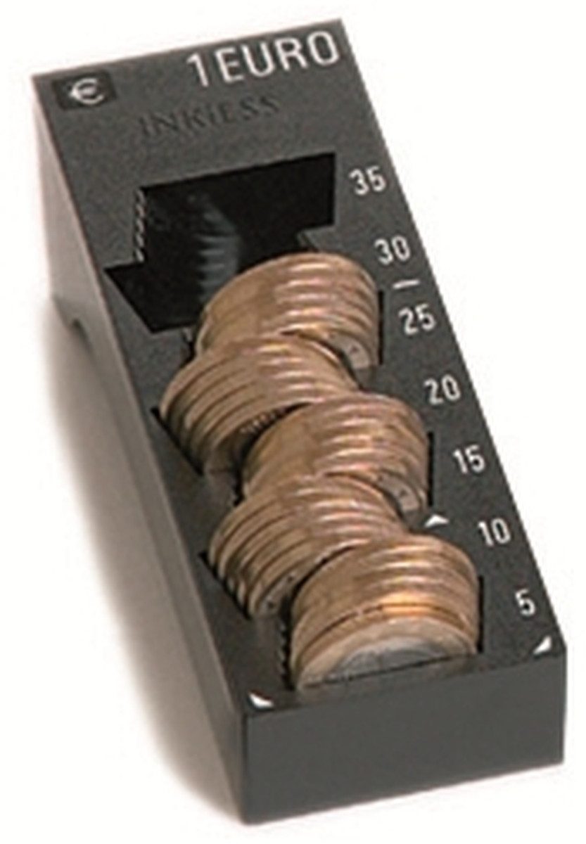 INKiESS Geldkassette Einzelmünzbehälter Minikord 1 Euro schwarz