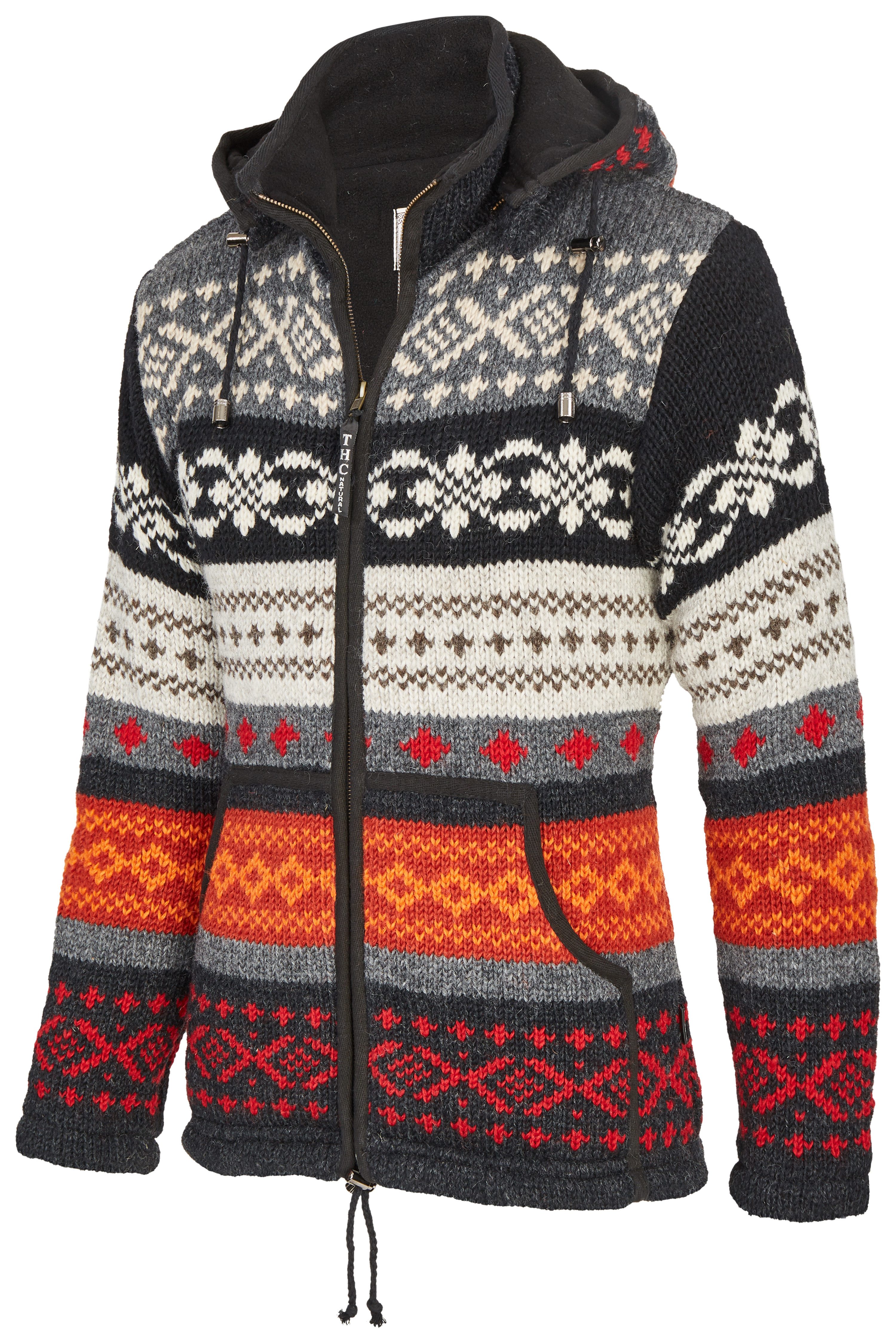THC Natural Line Strickjacke Schafwollstrickjacke bunt gemustert 825 (1 Stü günstig online kaufen