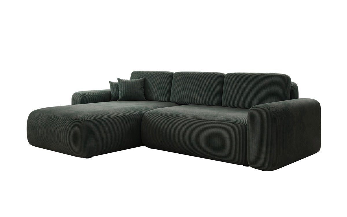Luxusbetten24 Schlafsofa Designer Ecksofa Lola in Cord, mit Stauraum und Schlaffunktion