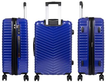 Warenhandel König Trolleyset Aligse, 4 Rollen, (Gr. M, L und XL, 3 tlg., Hartschalen Trolley Set), Dehnfalte für Gr. L und XL, aufrecht rollbar, TSA-Schloss