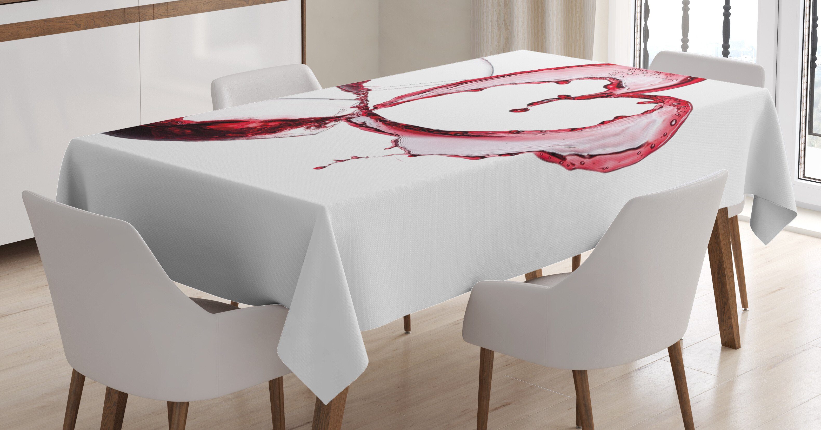 Tischdecke Klare geeignet Abakuhaus Farben, Wine Farbfest Herzform Für den Außen Wein Waschbar Bereich Spilling