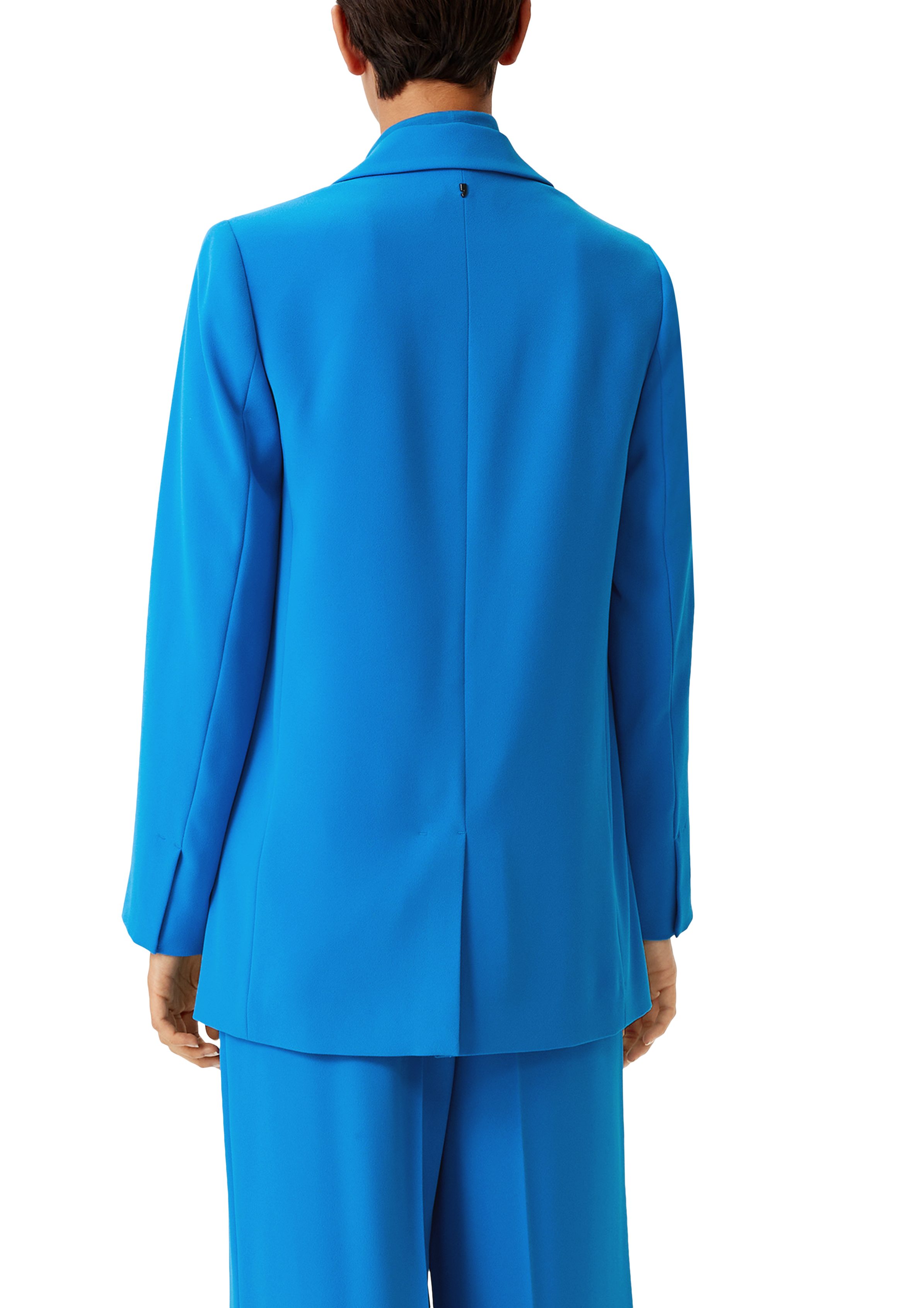 Longblazer blau Blusenblazer Crêpe Comma aus