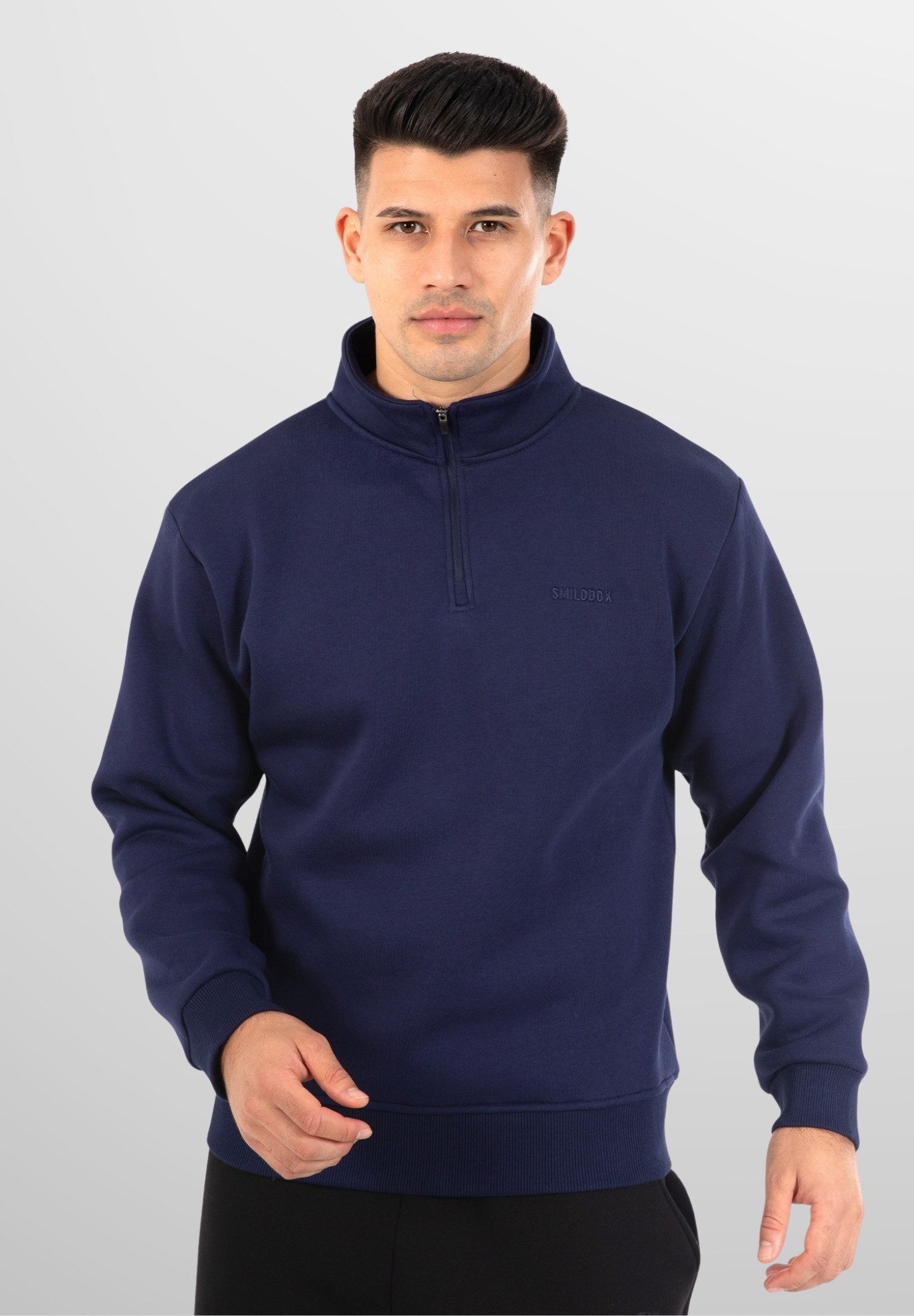 Smilodox Sweatshirt Emilio, Half Zip Sweater günstig online kaufen