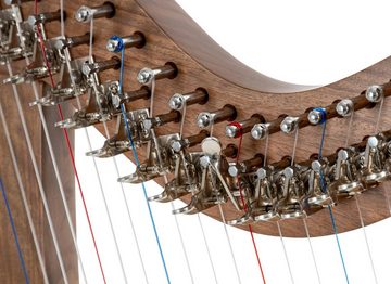Classic Cantabile Konzertgitarre Keltische Harfe 19 Saiten, Inkl. Tasche, 2 Stimmschlüssel & Ersatzsaiten, Celtic Harp aus Walnussholz- Es-Dur gestimmt