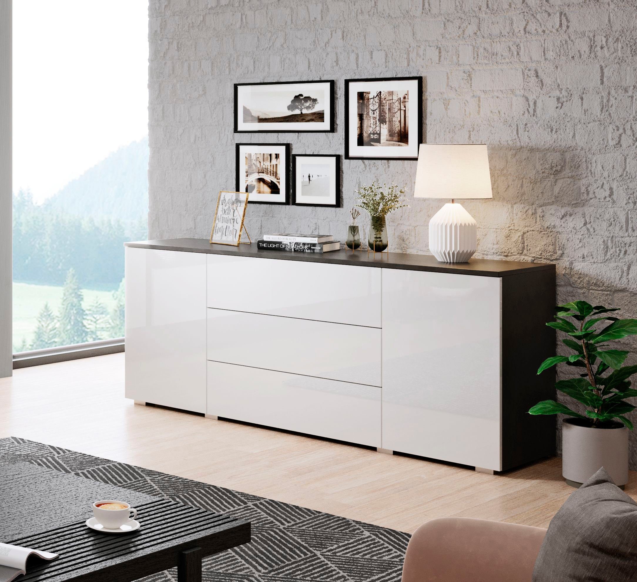 INOSIGN Sideboard PARIS (1 St), Moderne 150cm breite grifflose Kommode, vie günstig online kaufen