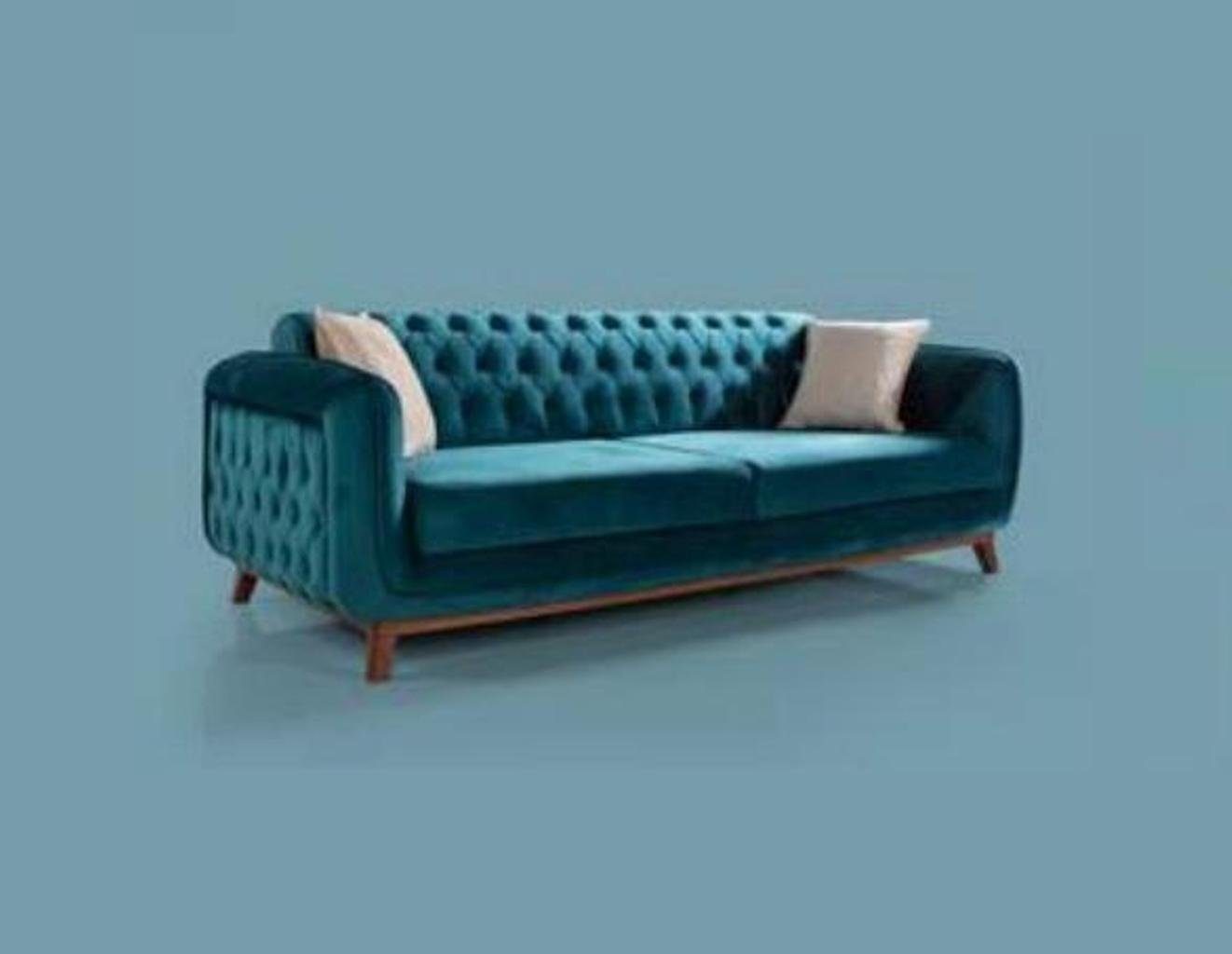 JVmoebel Couch Europe Chesterfield, Sofas in Polster Sofa Set 3+3+1 Stoff 3tlg Made Garnitur