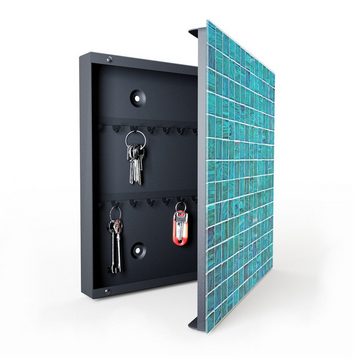 Primedeco Schlüsselkasten Magnetpinnwand und Memoboard mit Glasfront Motiv Quadratische Fliesen (1 St)