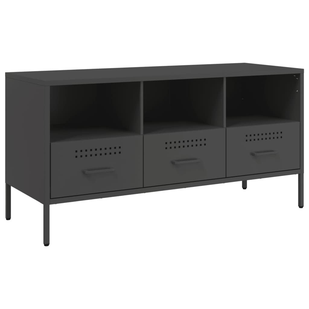 vidaXL TV-Schrank TV-Schrank Schwarz 100,5x39x50,5 cm Stahl (1-St)