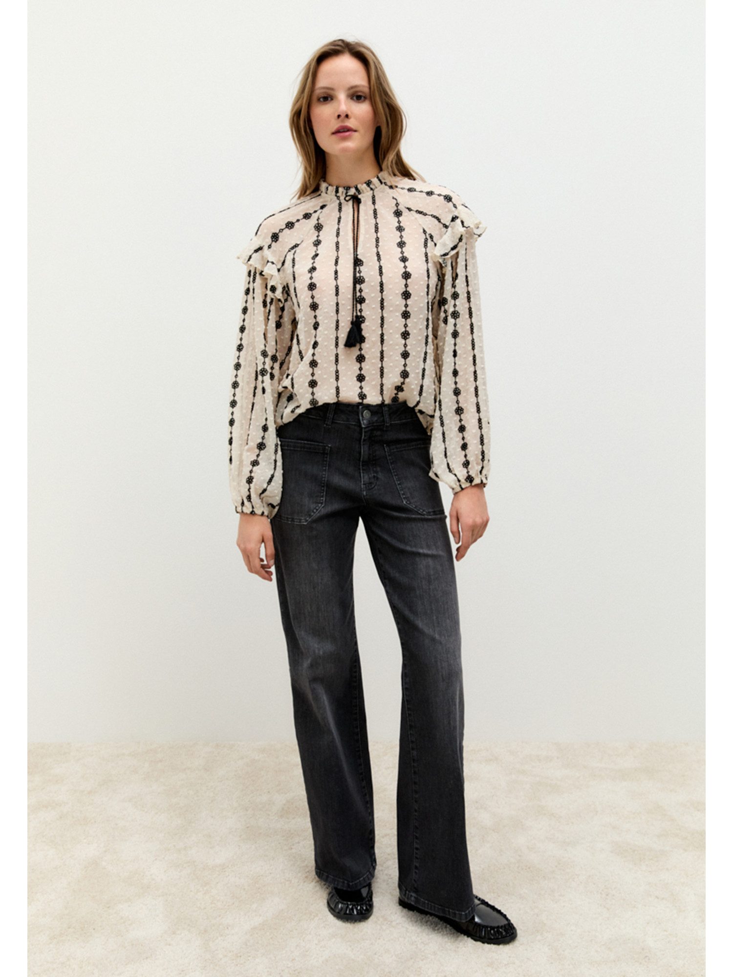 MORE&MORE Langarmbluse feminine Langarmbluse mit Stickerei günstig online kaufen