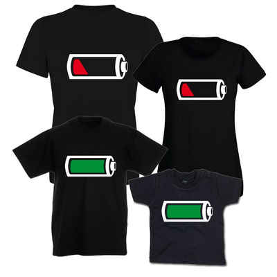 G-graphics T-Shirt Batterie leer & Batterie voll Vater, Mutter & Kind-Set zum selbst zusammenstellen, mit trendigem Frontprint, Aufdruck auf der Vorderseite, Spruch/Sprüche/Print/Motiv, für jung & alt