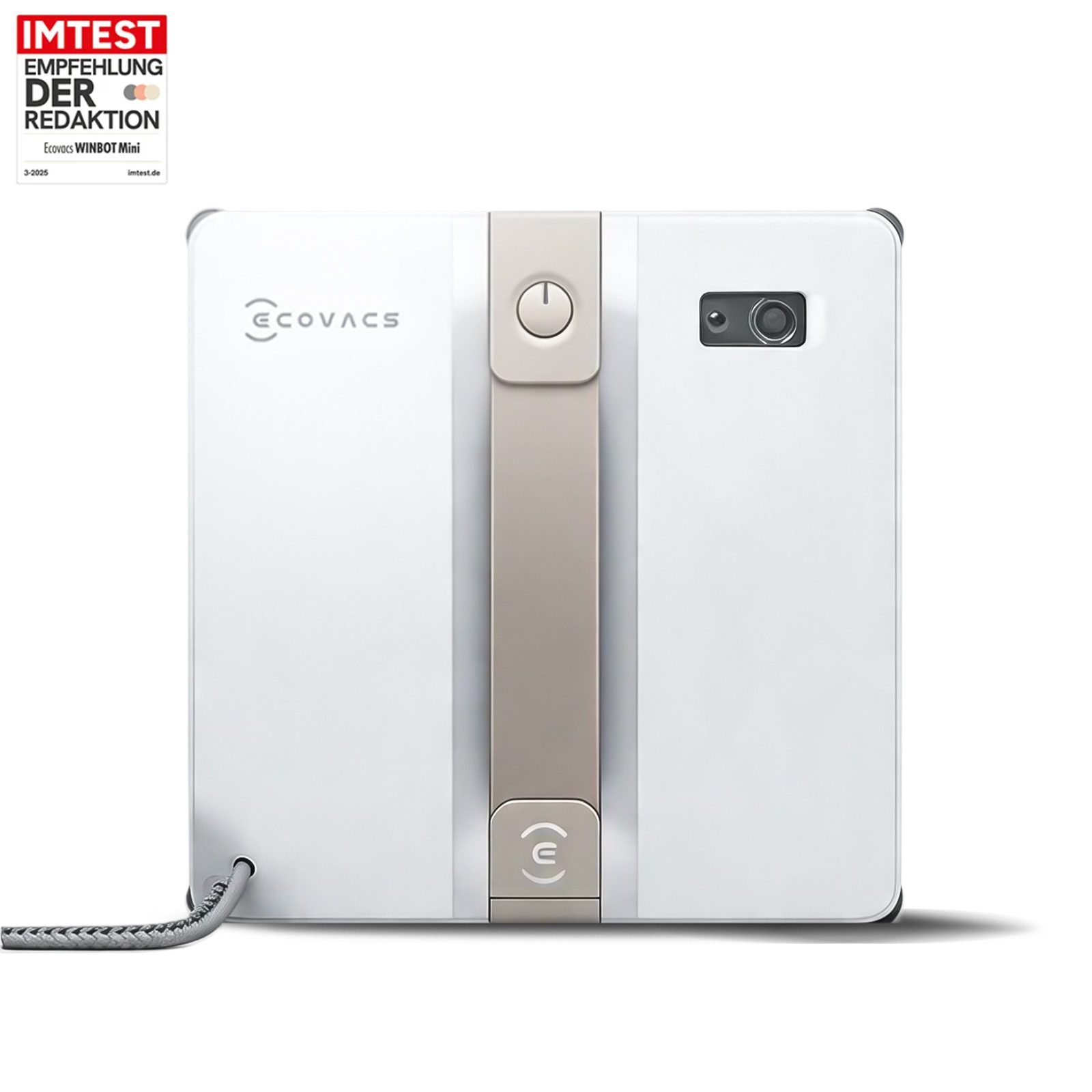 ECOVACS Fenstersauger WINBOT MINI, Mit Ultraschall-Wassersprüh-System, 7.500 Pa, 30-min Notstromversorgung, Ultimative Kantenreinigung