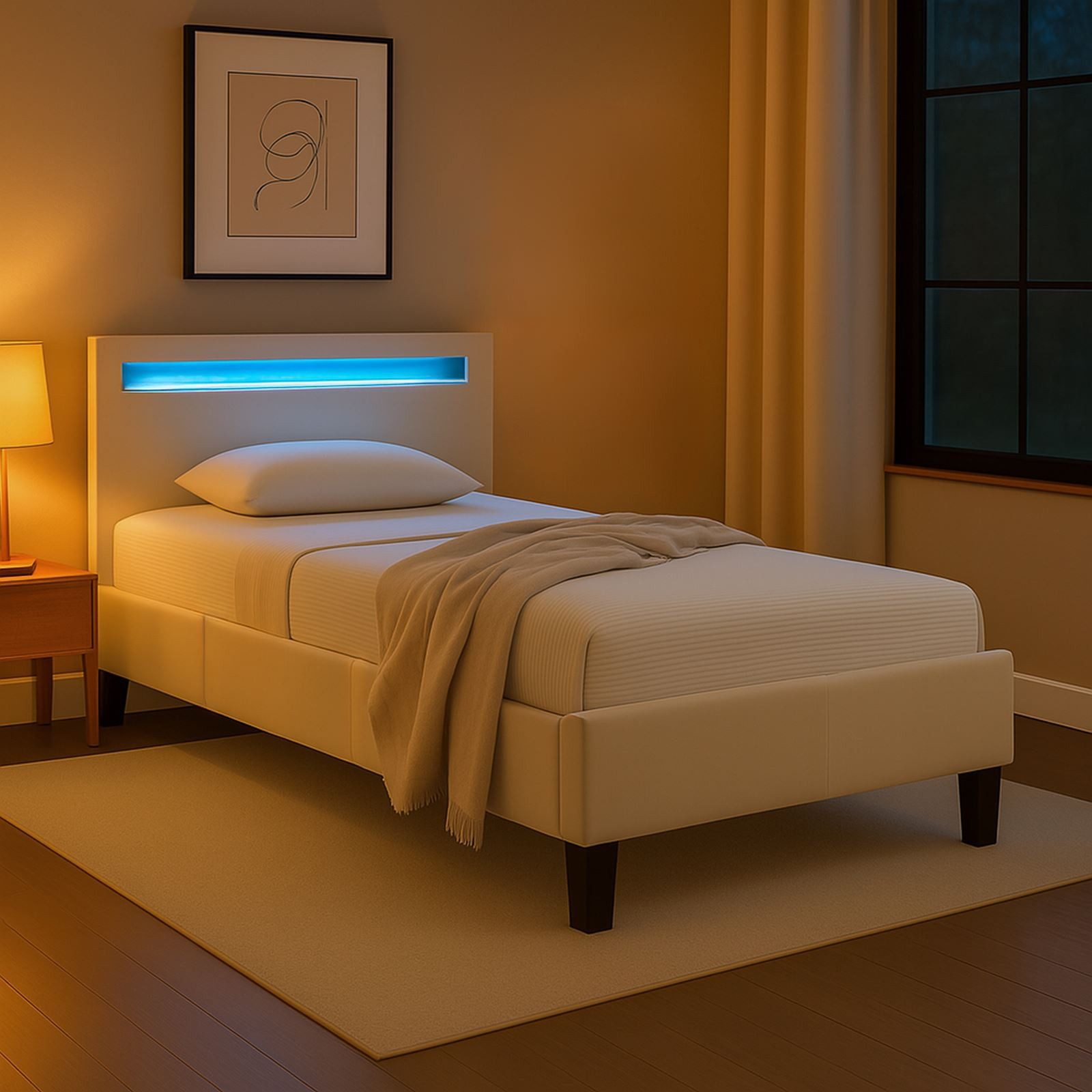 IDIMEX Polsterbett BAGO, Jugendbett mit LED günstig online kaufen