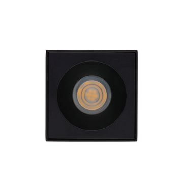 Licht-Erlebnisse Deckenleuchte AWEN, ohne Leuchtmittel, Deckenlampe Schwarz Metall Glas akzentuiert IP54 GU10 Flur