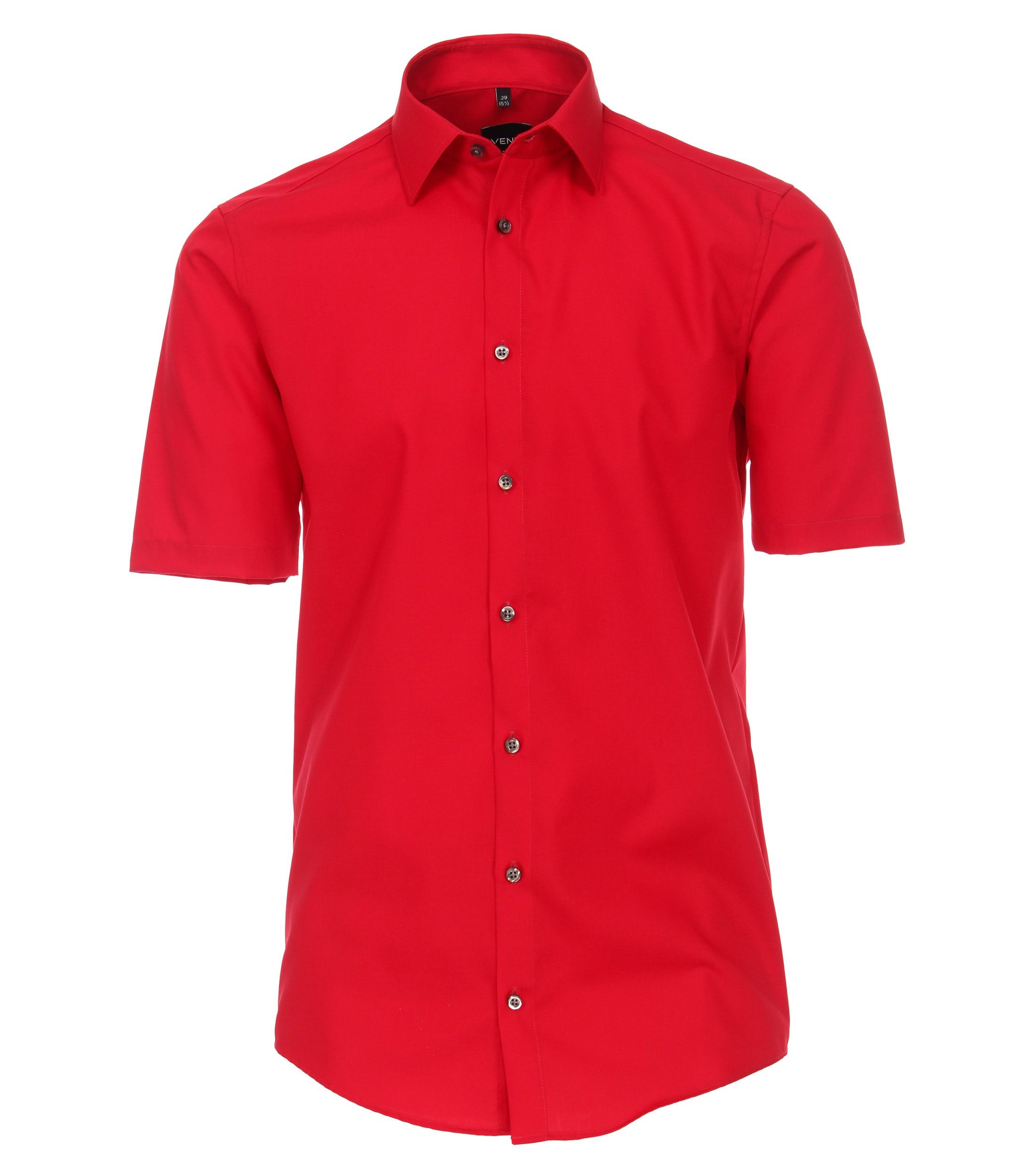 VENTI Kurzarmhemd VENTI Herren Businesshemd Kurzarm Kent Modern-Fit Rot