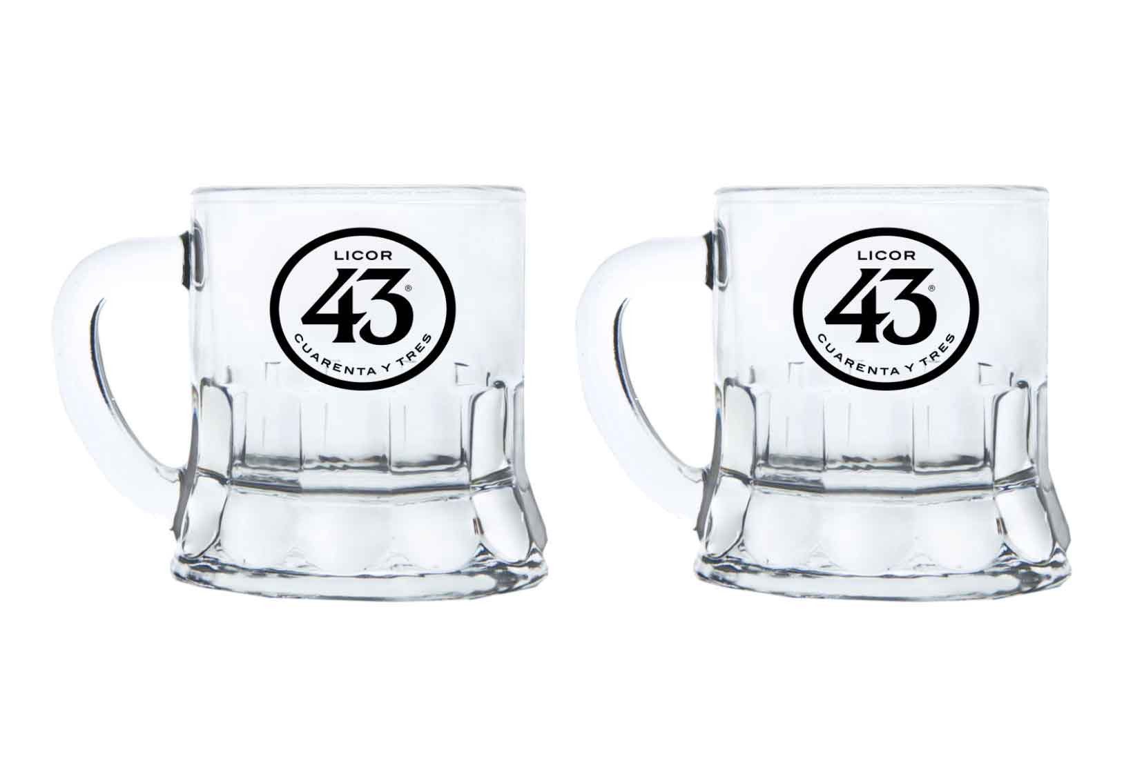 Gläser-Set Licor 43 Minibeer Glas 2er Set Shotglas Pinnchen Likör Liquor 43er