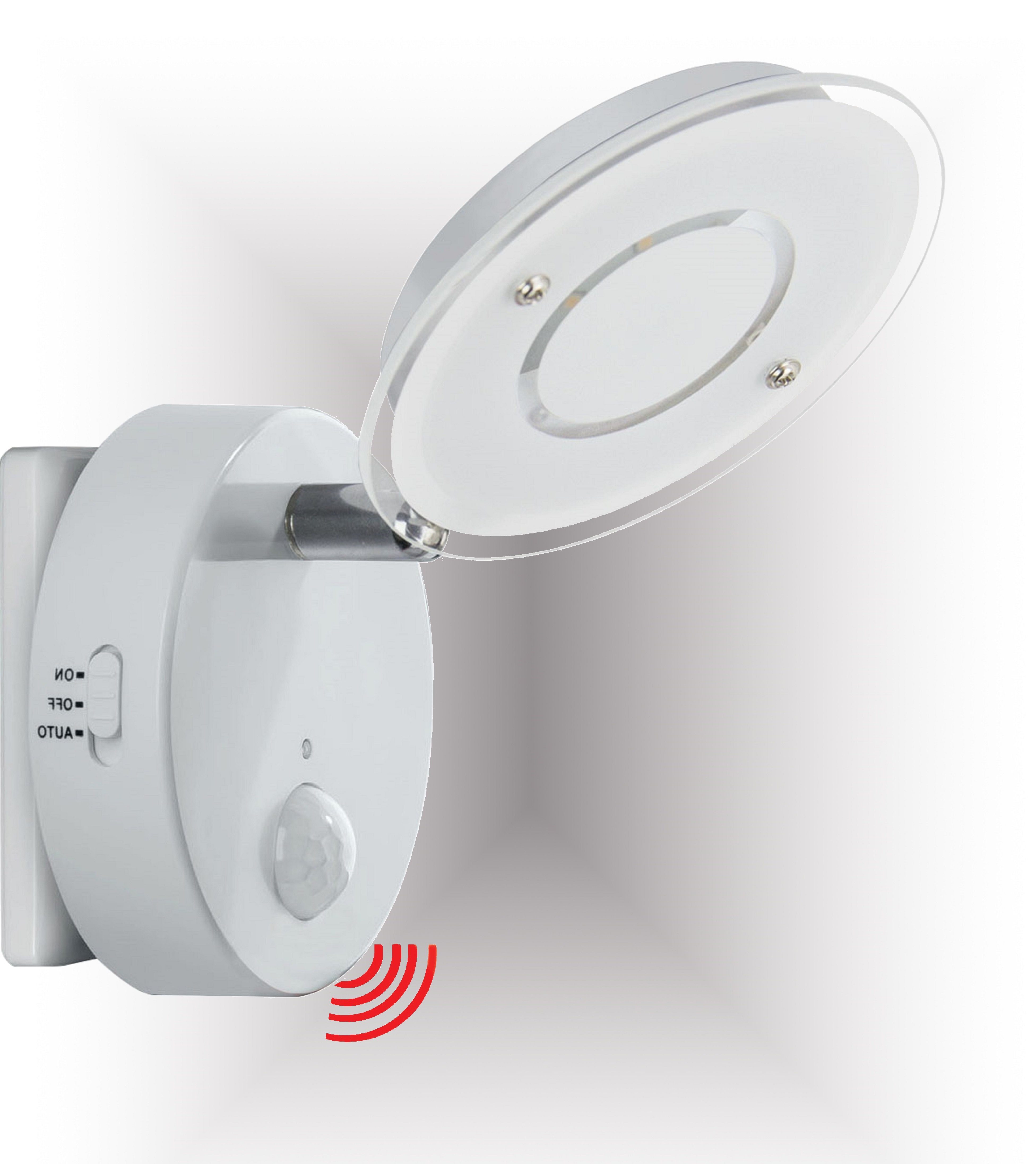 TRANGO LED Nachtlicht, Bewegungsmelder, 2636-016 LED Sensor Nachtlicht *NITE* in Weiß mit Automatikfunktion direkt 230V mit Bewegungssensor I Sicherheitslicht I Steckdose Lampe, Steckdose Lampe I Wandlampe I Orientierungslicht I Kinder Nachtlampe