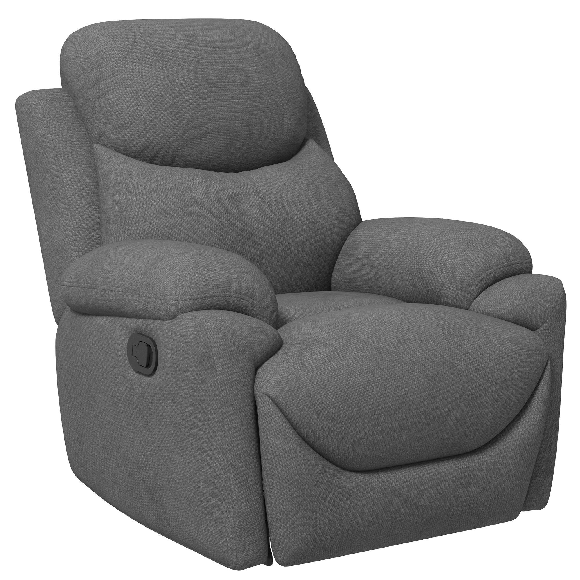 HOMCOM Relaxsessel Einzelsofa Liege 145° neigbarer Liegesessel (Fernsehsessel, 1-St., TV-Sessel), für Wohnzimmer Leinen Grau 93 x 88 x 102 cm