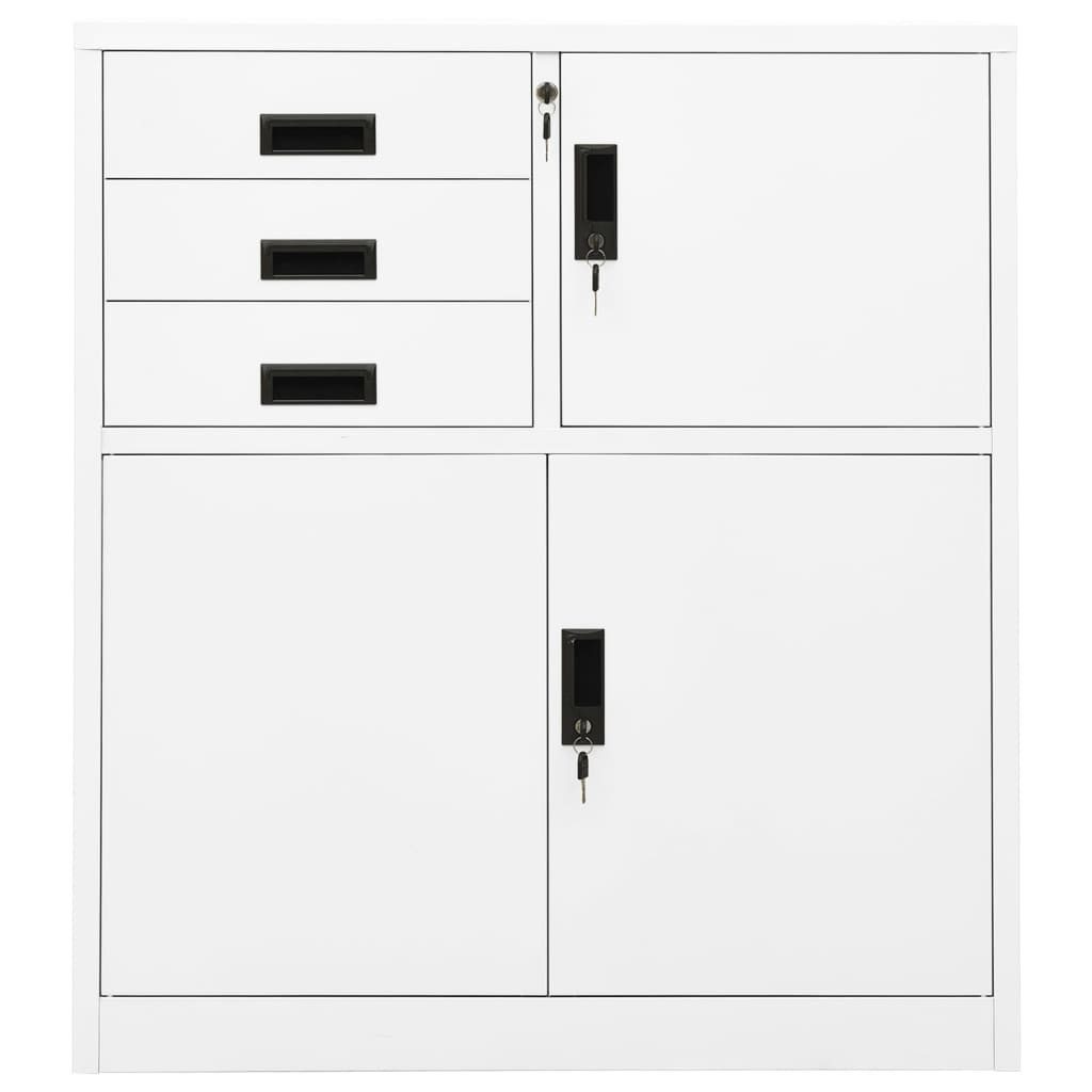 vidaXL Aktenschrank Büroschrank Weiß 90x40x102 cm Stahl