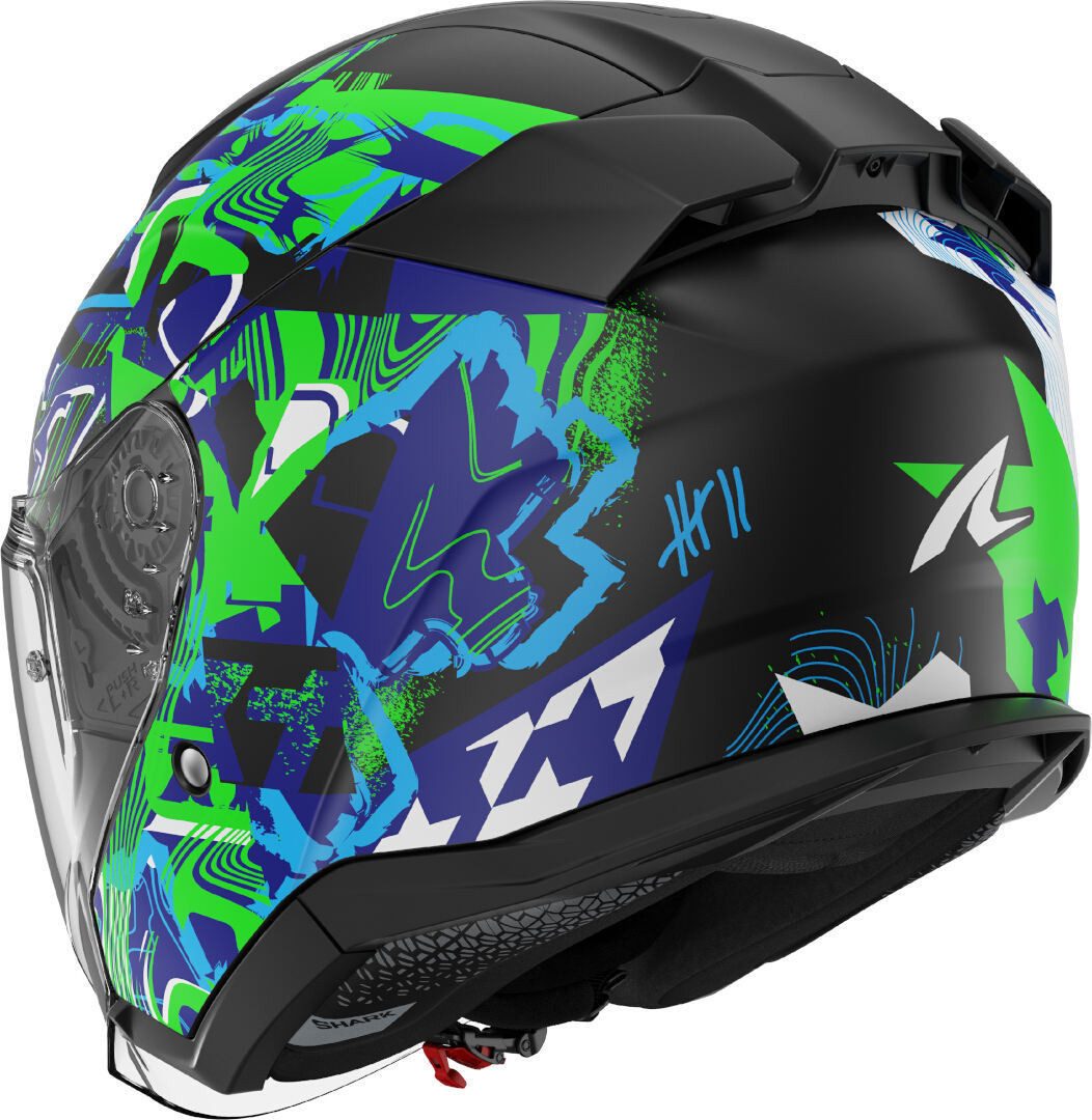 SHARK HELMETS Motorradhelm Shark SKWAL JET PRANZ MAT, grün/blau, Gr.M