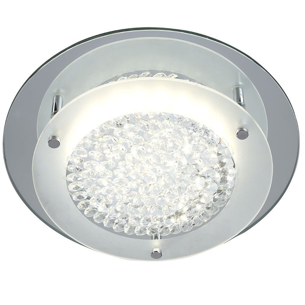 Mantra Deckenleuchte Crystal LED Mirror runde Deckenlampe Chrom | Deckenlampen
