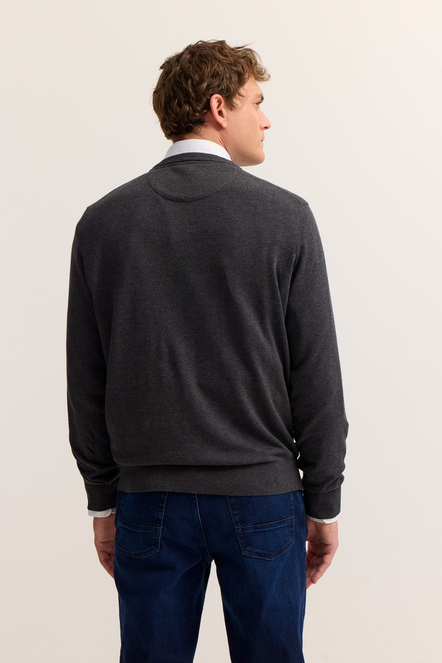 bugatti Rundhalspullover Regular Fit Basic Essential aus reiner Baumwolle günstig online kaufen