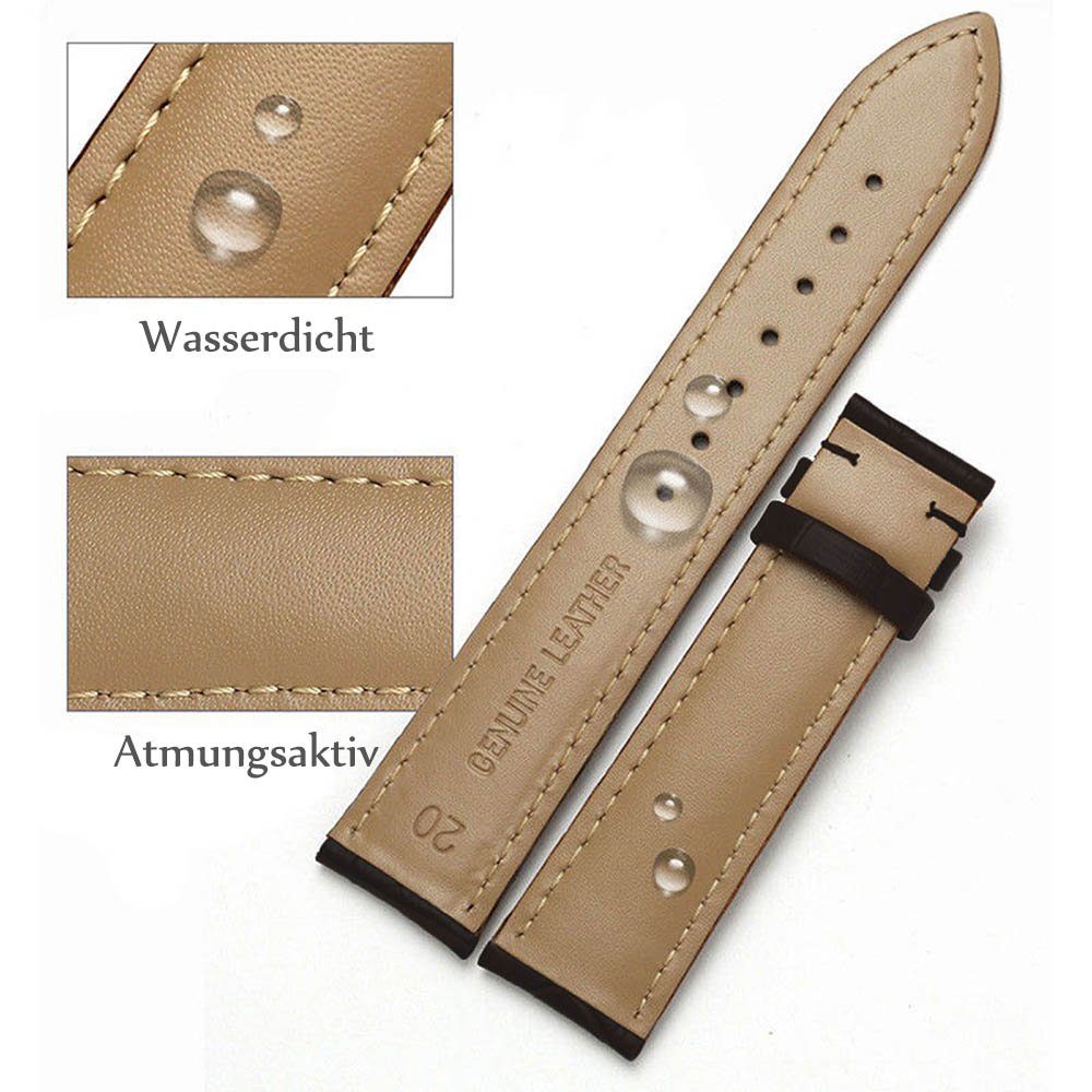 Uhrenarmband Clasp, Schwarz 24mm,Stainless Straps - Leather, for IWC, Pin Strap,Genuine Steel Tissot, Replacement 16 Watch Watch Rolex Sunicol Longines,