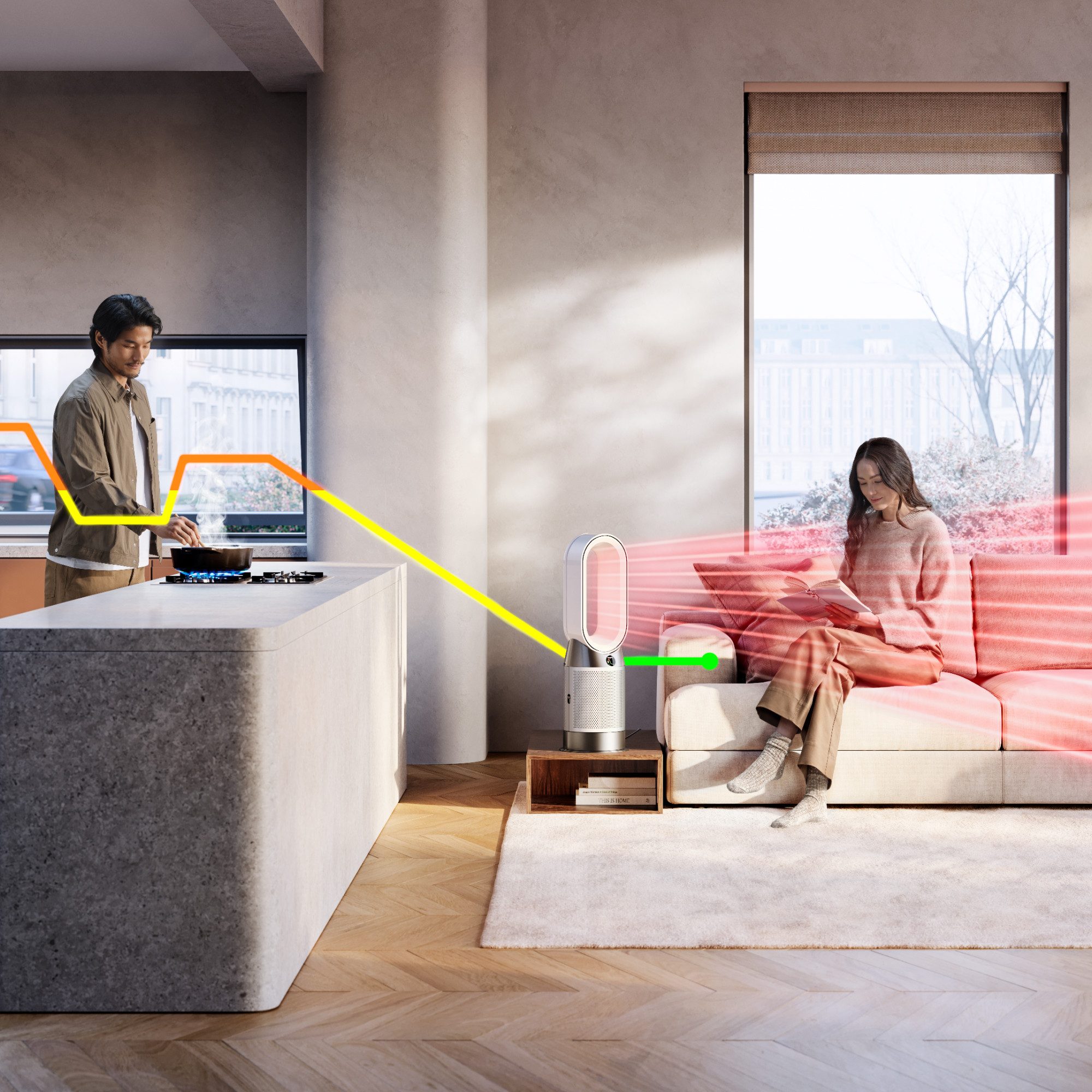 DYSON Luftreiniger 3-in-1 Dyson Purifier Hot+Cool™ HP1, Luftreiniger, Heizlüfter & Ventilator, umfangreich steuerbar – Bild 3 von 5