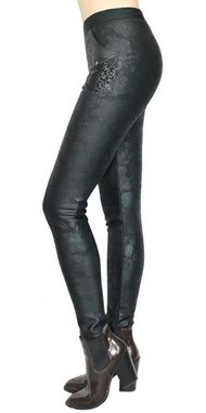 dy_mode Thermohose Gefütterte Damen Thermohose Thermo Leggings mit Innenfutter mit elastischem Bund, Middle Waist, Gefüttert