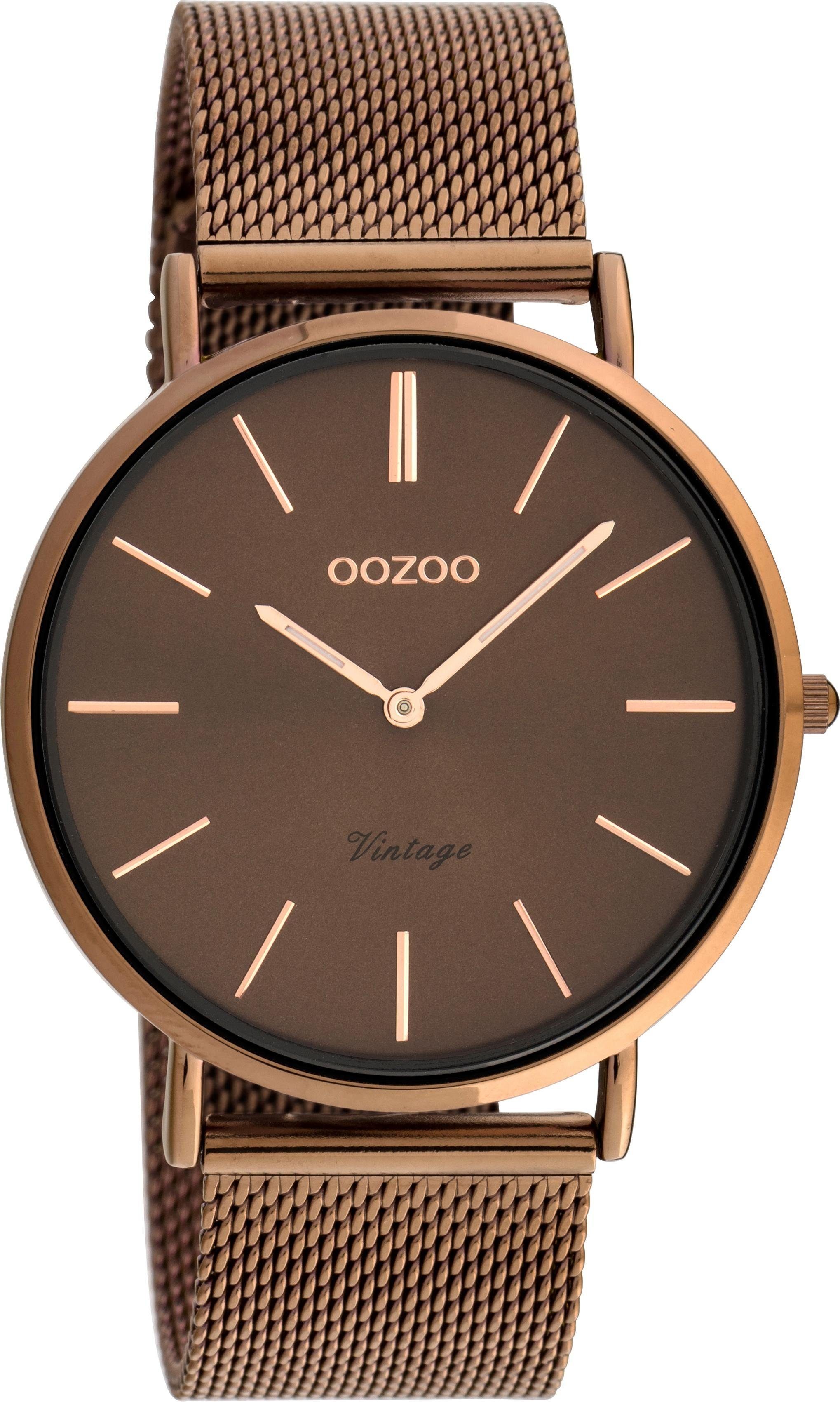 OOZOO Quarzuhr C20004, Armbanduhr, Damenuhr, Herrenuhr, Edelstahlarmband