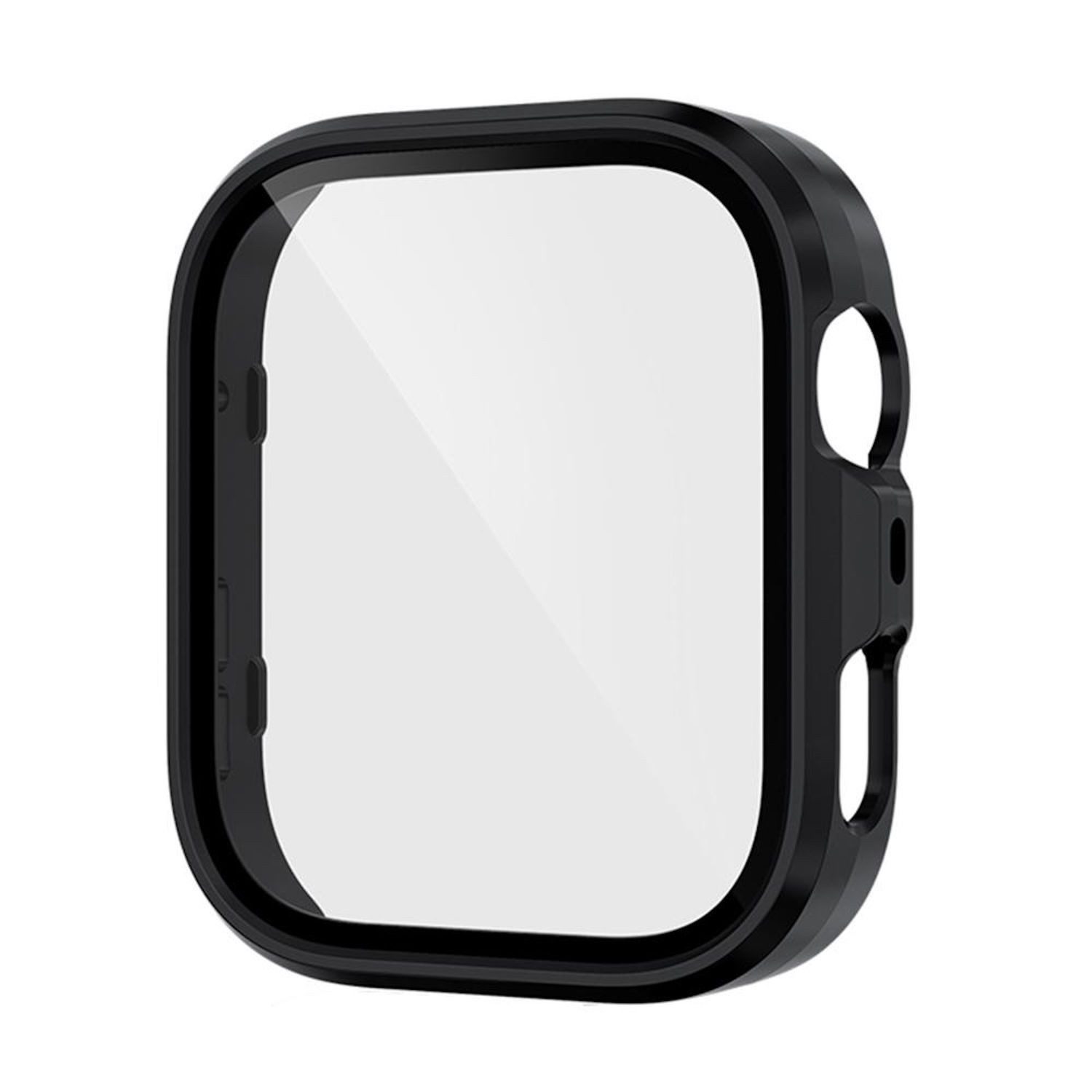 Wigento Smartwatch-Hülle Für Huawei Watch Fit 4 Pro Kunststoff PC Hülle + 9H Hart Glas Schwarz, Schutzhülle aus PC + Hart Glas für Rundumschutz