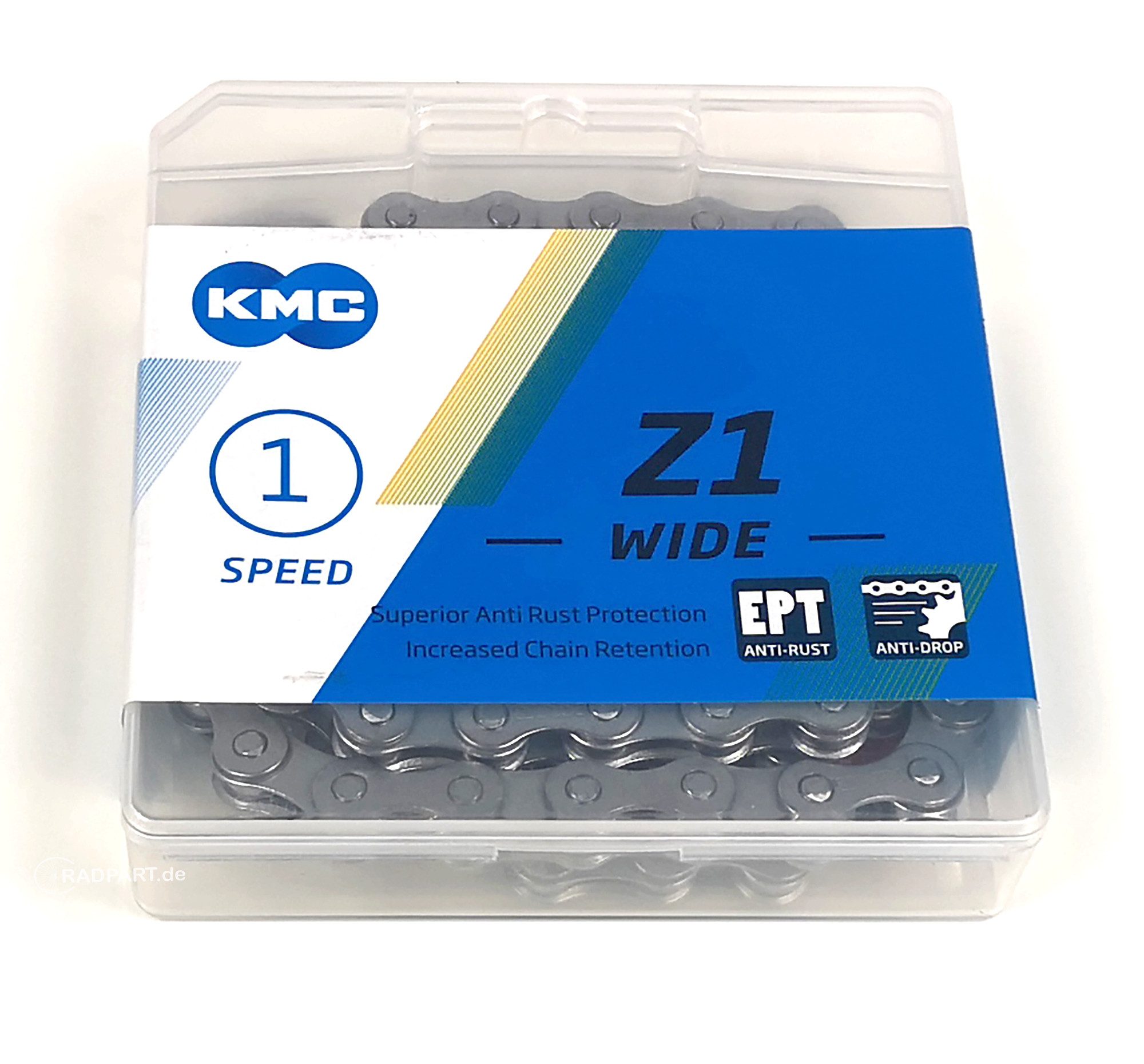KMC Fahrradkette KMC Z1 WIDE Kette EPT 1 fach 128 Glieder Fahrradkette 1/2"x1/8" 1 fach