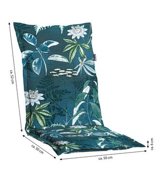 Dehner Polsterauflage Abruzzo, Baumwolle/Polyester, ca. 50 x 52 x 50 cm, blau, Stuhlkissen wasserabweisend, Polster für Gartenstühle