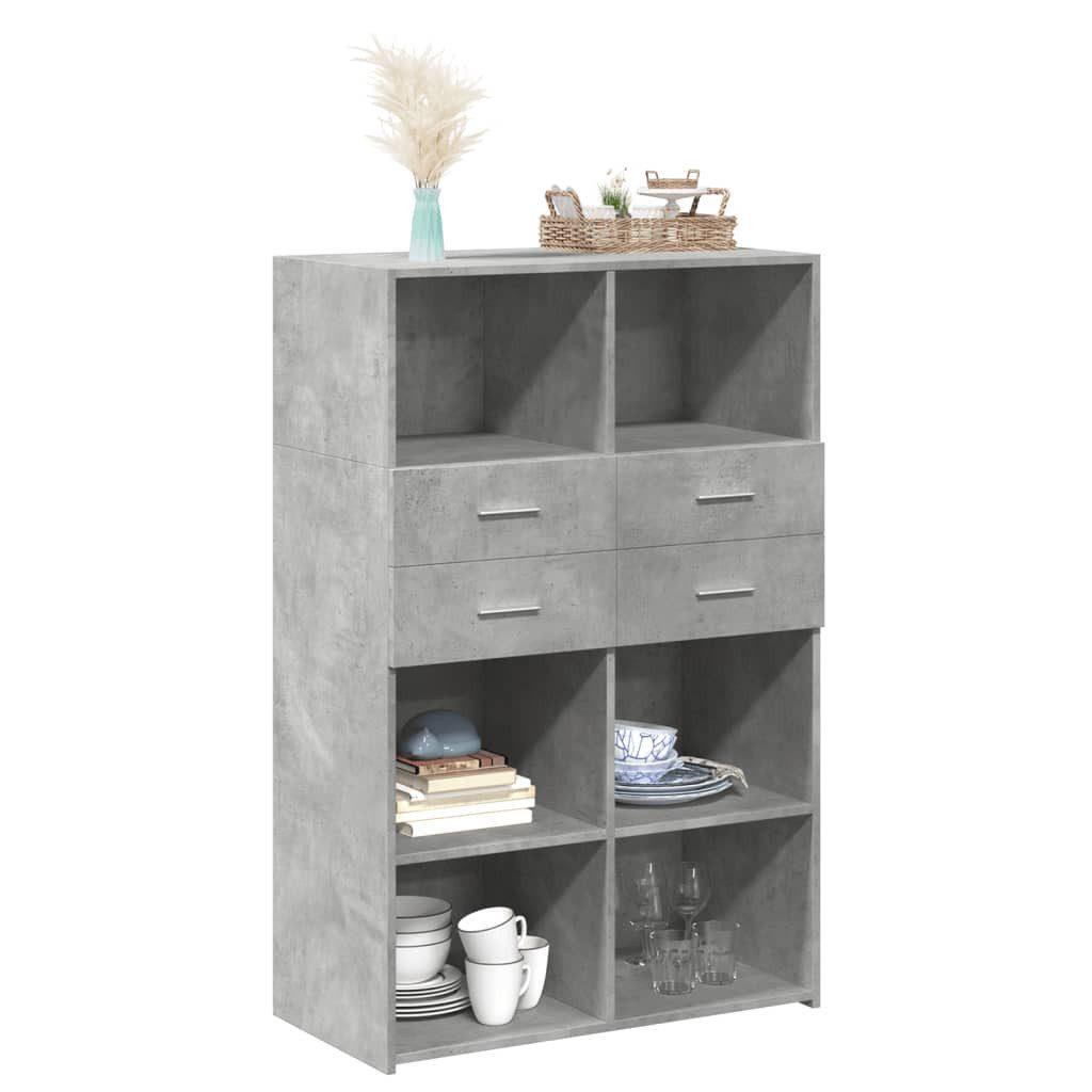 vidaXL Highboard Highboard Betongrau 80x42,5x124 cm günstig online kaufen
