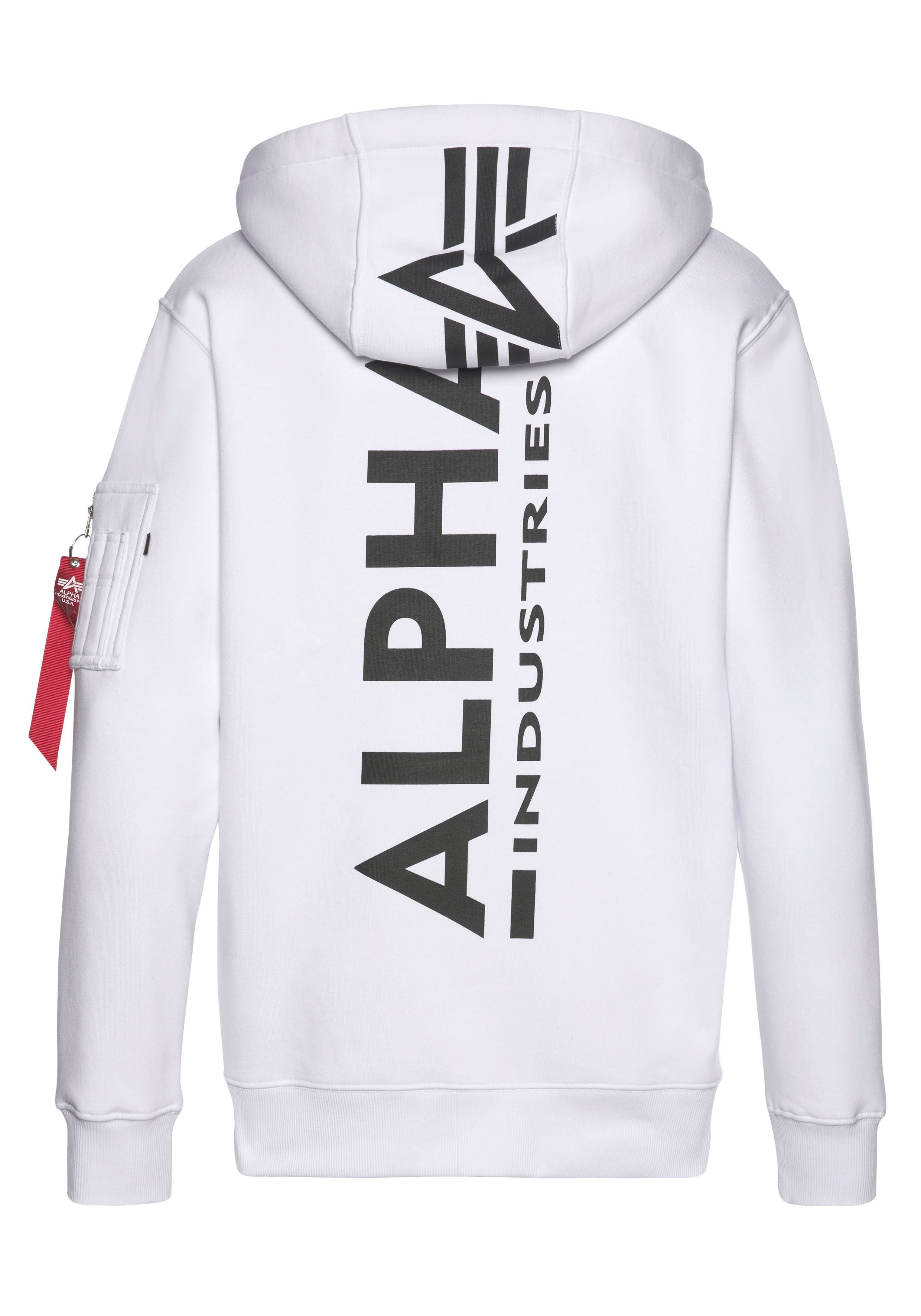 Alpha Industries Kapuzensweatjacke white Zip Print Back Hoody