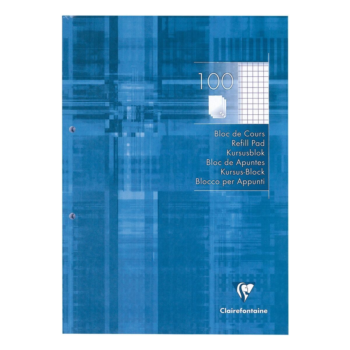 CLAIREFONTAINE Notizblock 5812C / Kursusblock, kariert, A4, 2-fach Lochung