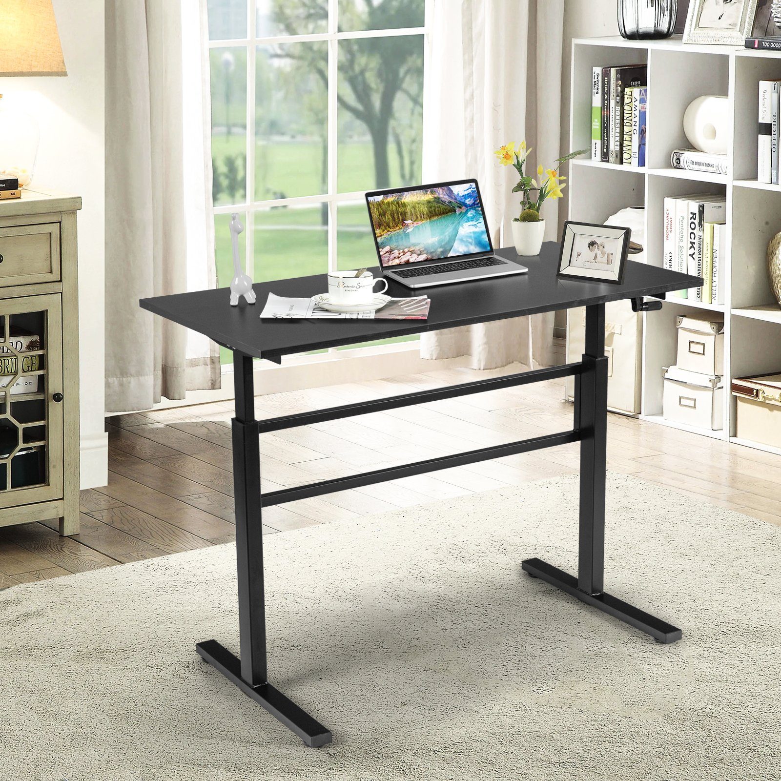 COSTWAY Schreibtisch »Arbeitstisch, Computertisch Stehtisch«, mit Kurbel,  höhenverstellbar 75-113cm online kaufen | OTTO