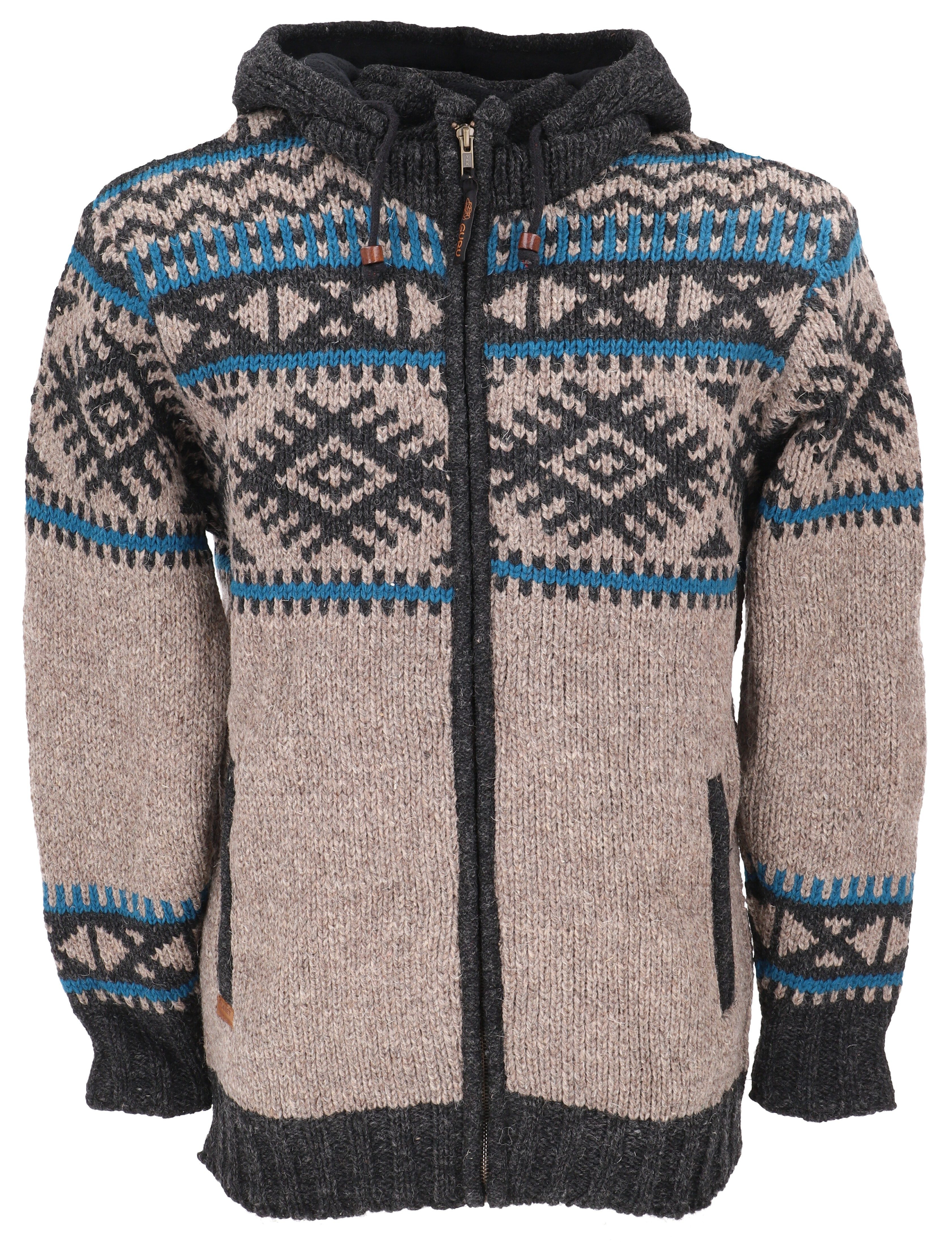 Strickjacke Unisex Wolljacke mit nordischem Muster,..